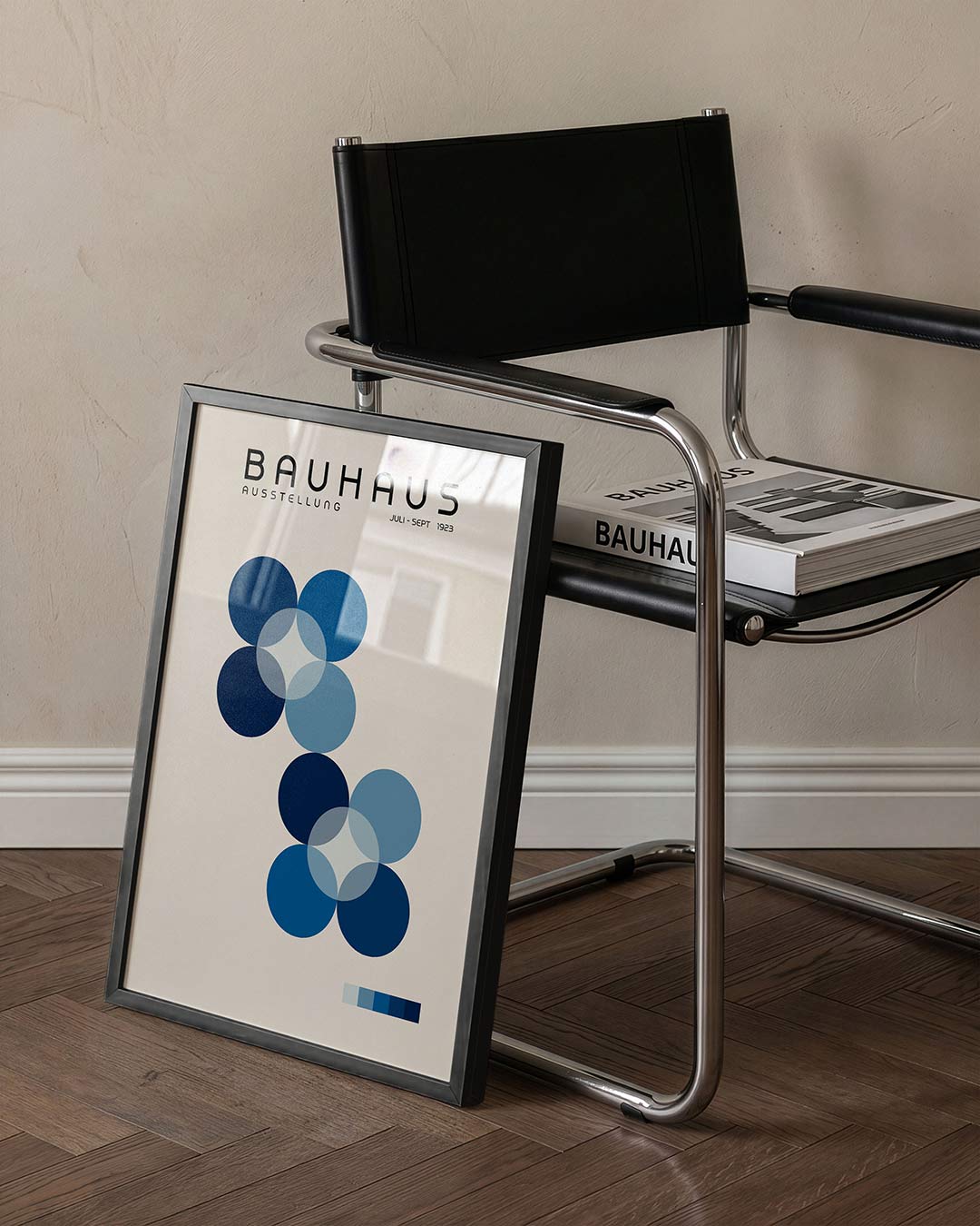 Vormen en vlakkenspel – staande Bauhaus poster voor aan de muur