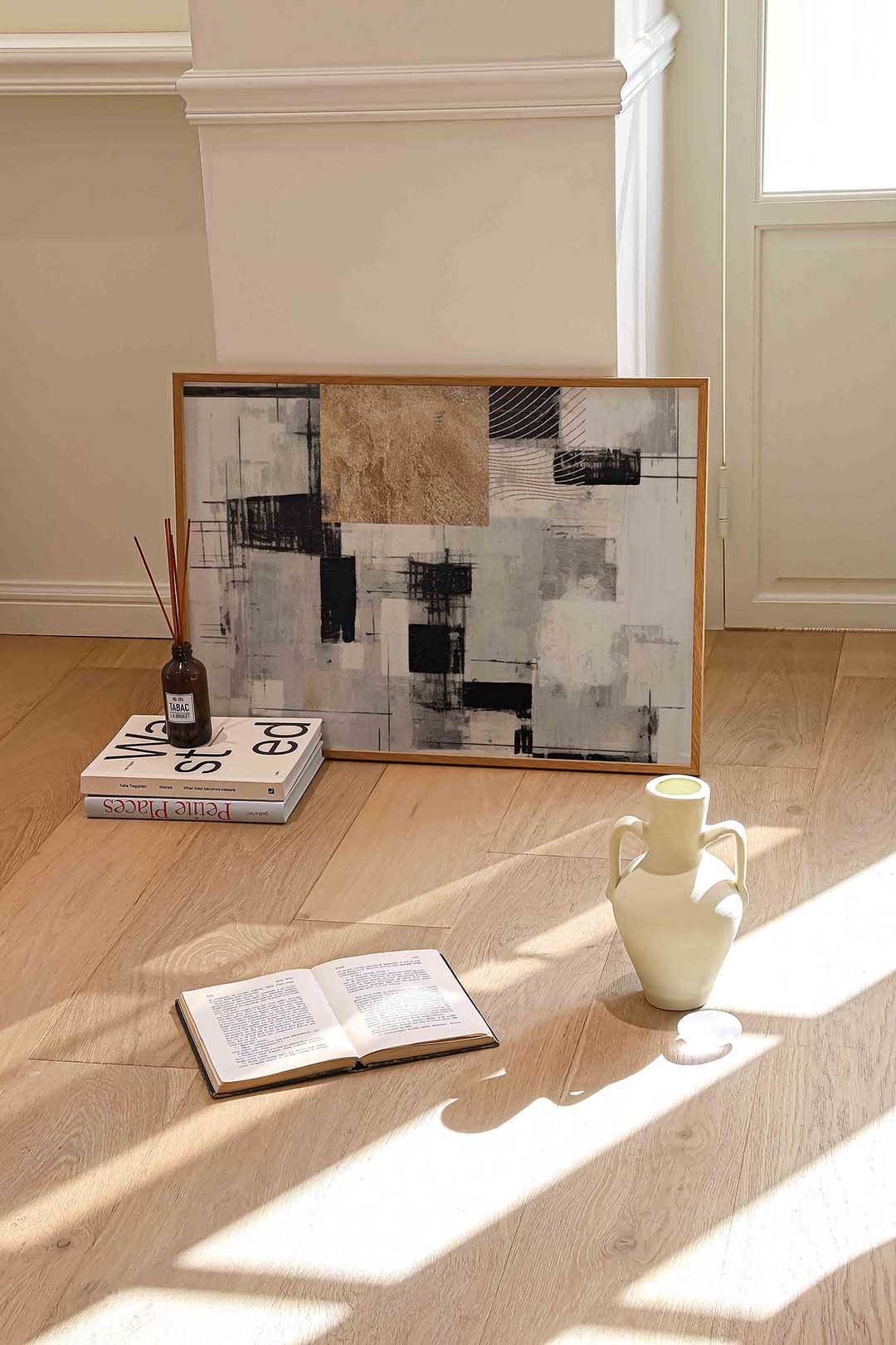 Abstracte vormen – liggende abstracte wanddecoratie van WallArtistic