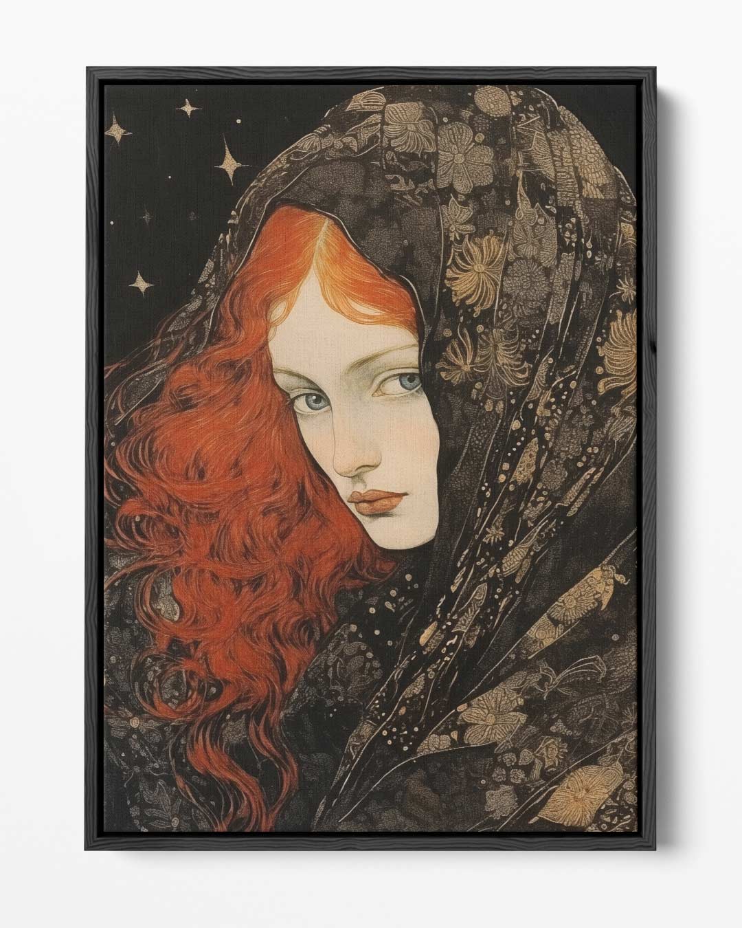 Sterrennacht Mysterie – portret kunstwerk als wanddecoratie
