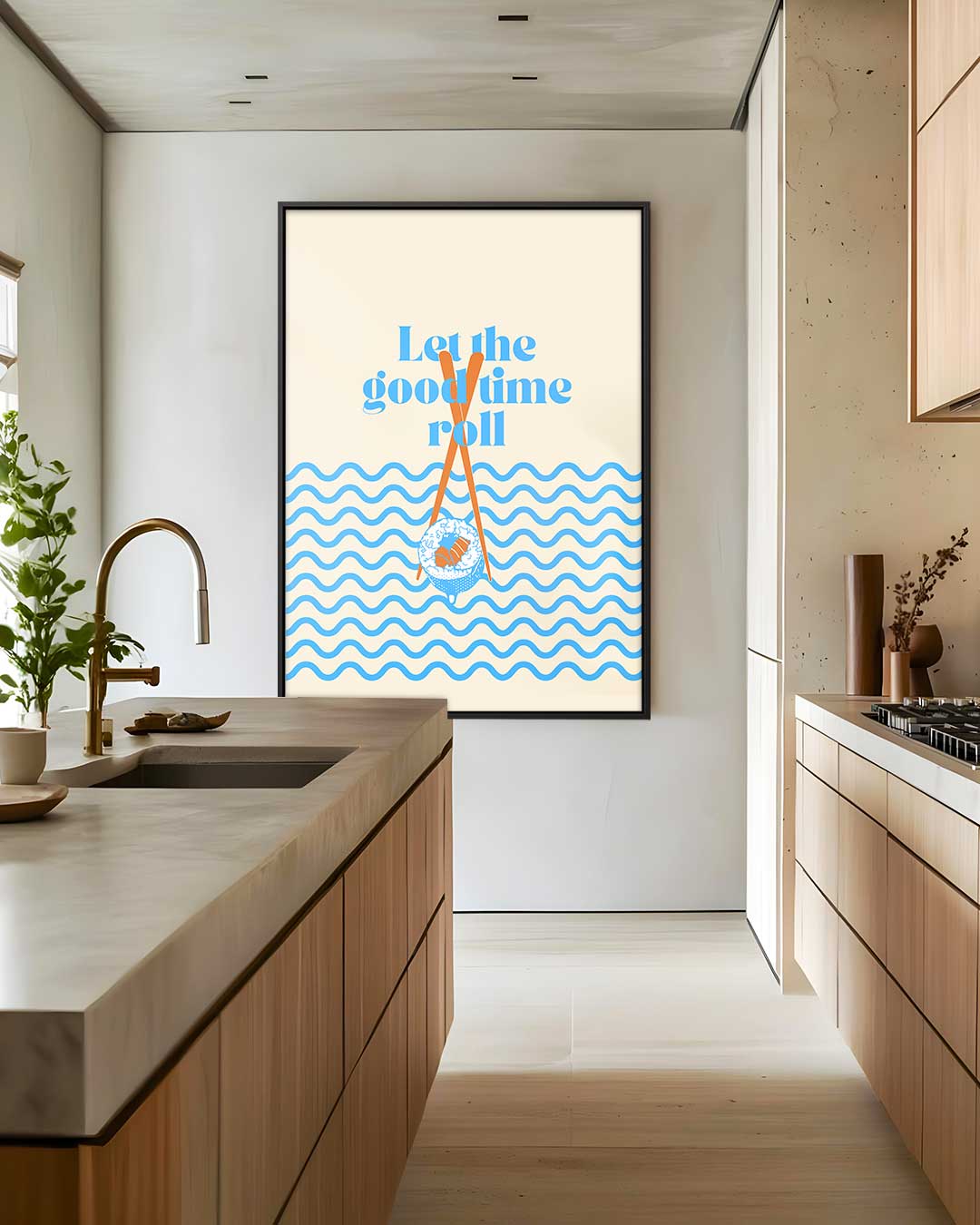 Laat het Goede Leven Rollen Poster – staand kunstwerk voor modern interieur