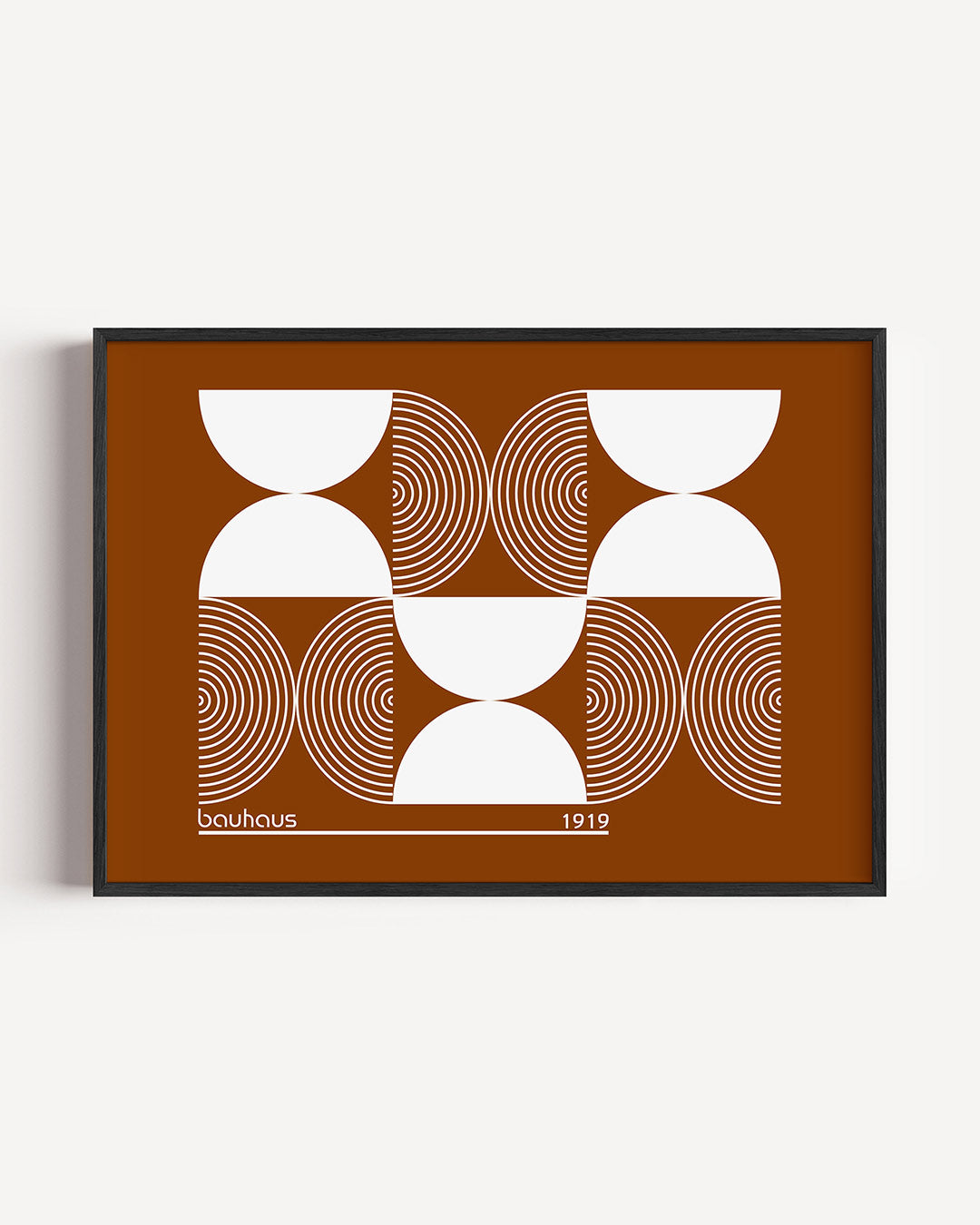 Vormritme en cirkelpatronen – liggende Bauhaus poster als wanddecoratie