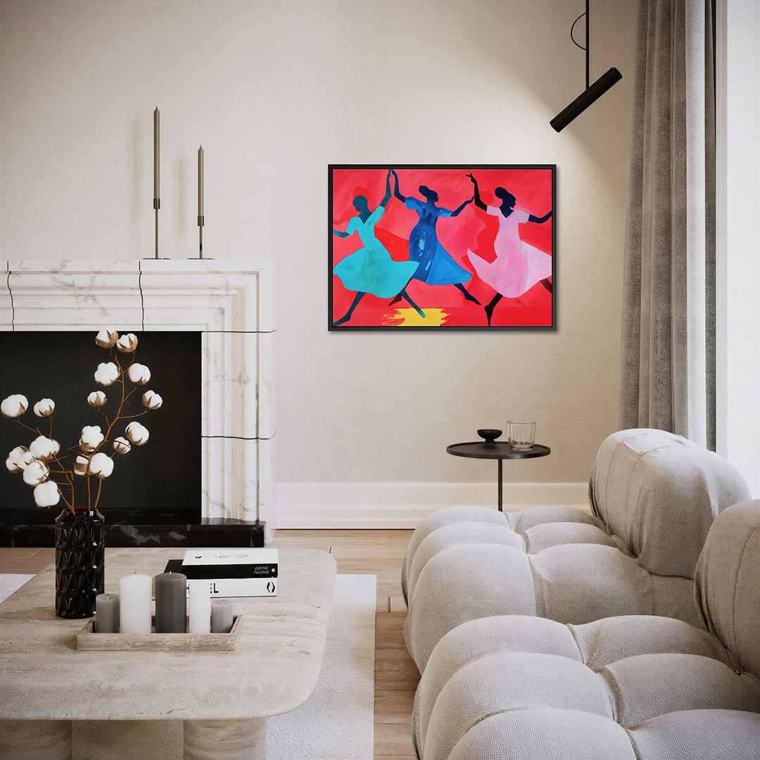 Dansende figuren – liggende wanddecoratie