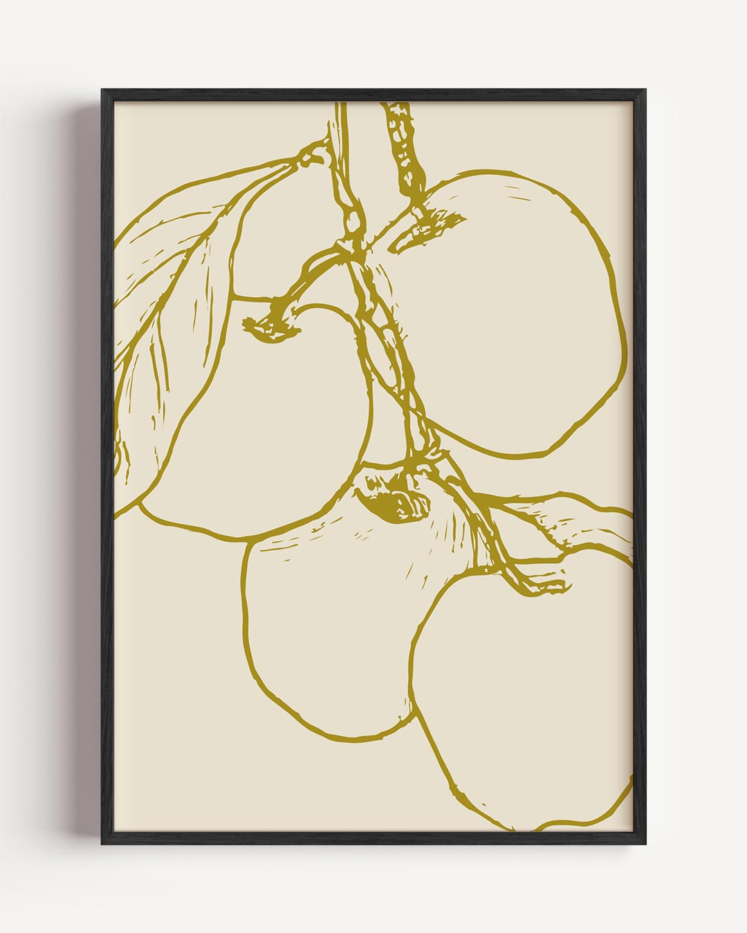 Sierlijke Appel Illustratie – bloemen portret poster als wanddecoratie