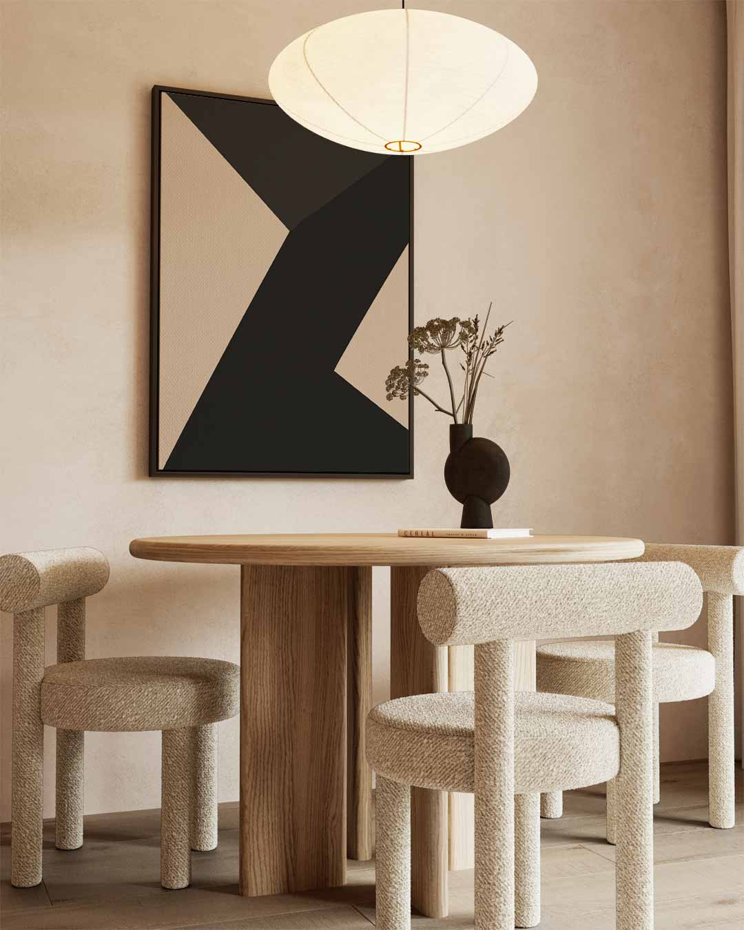Strakke Elegantie in Abstractie – kunstwerk met zwarte baklijst