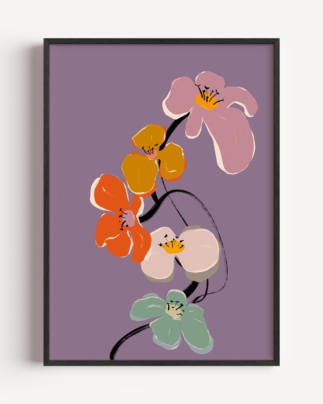 Vrolijke Bloemenpracht – bloemen portret poster als wanddecoratie
