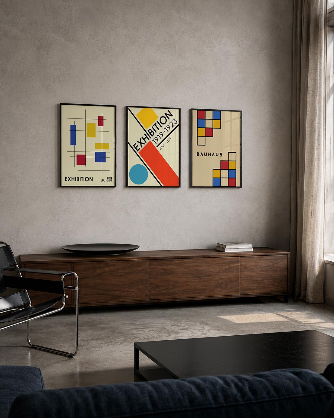 Kleur en lijnenspel posterset – tweede productweergave – deze posterset in drie delen toont een speelse combinatie van