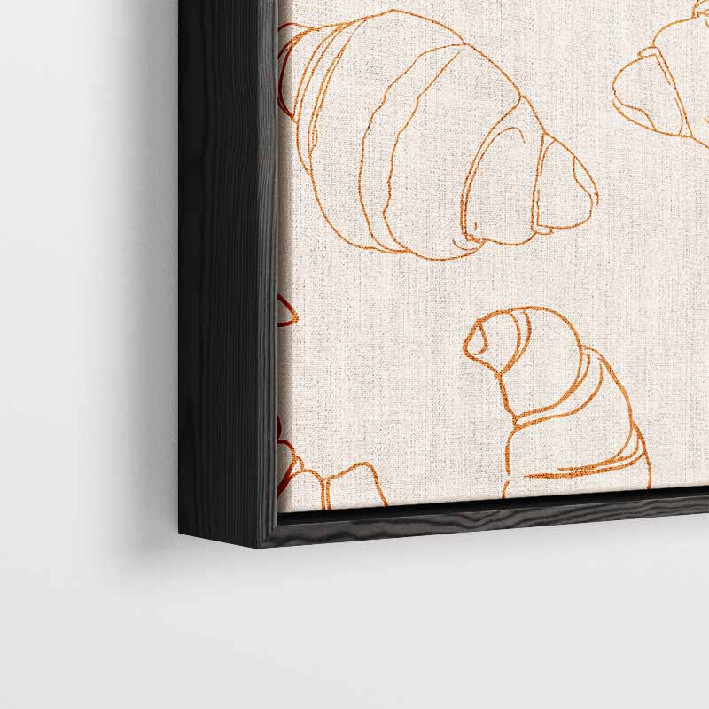 Croissant Illustratie Patroon – plexiglas wanddecoratie in portret formaat