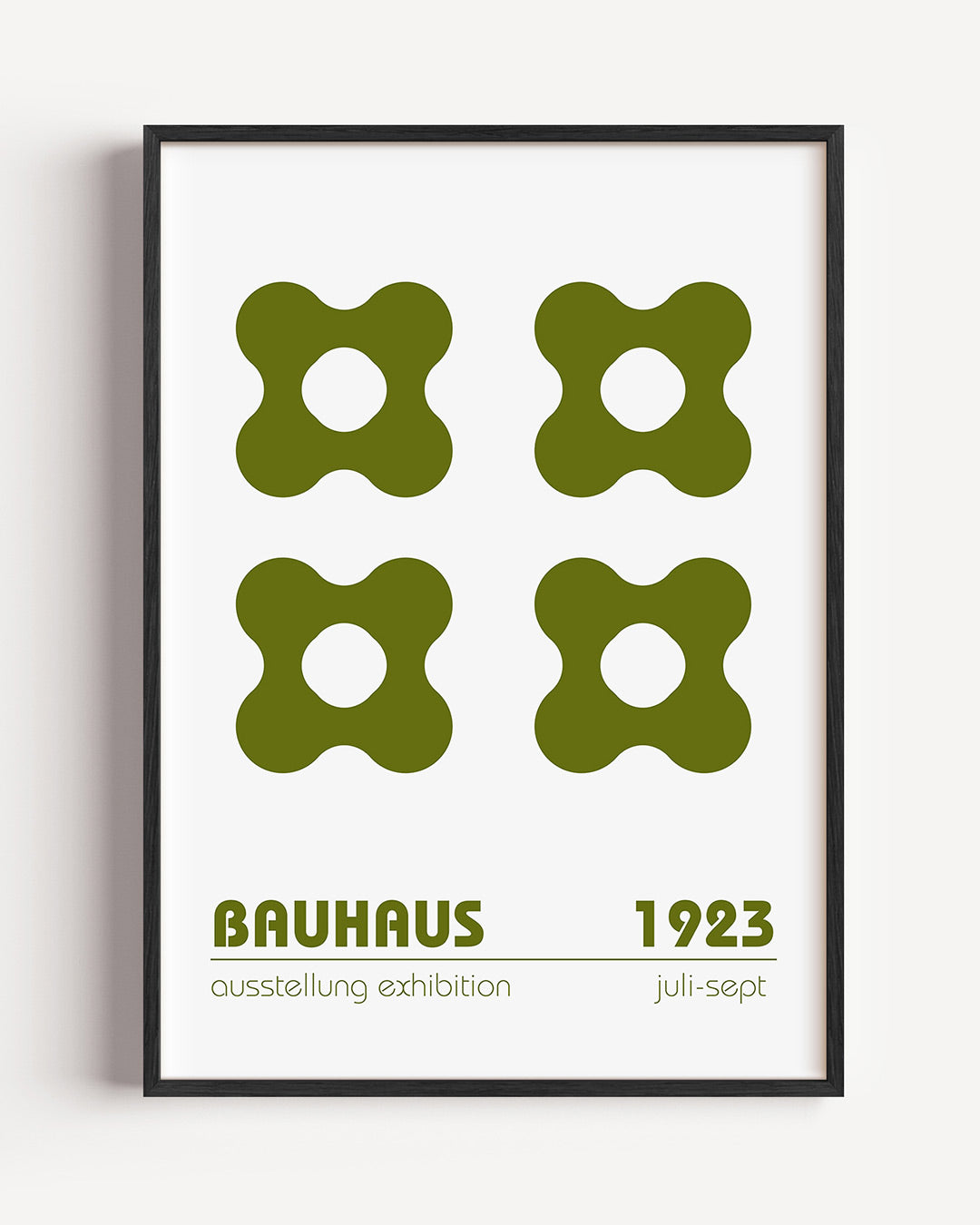 Vormritme en kleur – staande Bauhaus poster als wanddecoratie