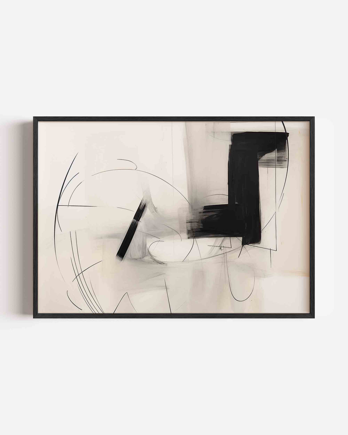 Abstracte lijnen en vlakken – kleurrijke abstracte landscape poster als wanddecoratie