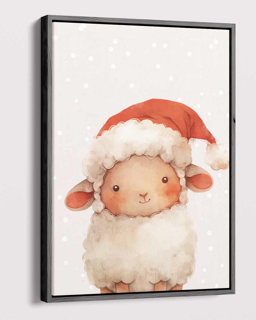 Schattig Kerstlammetje Illustratie – plexiglas wanddecoratie in portret formaat