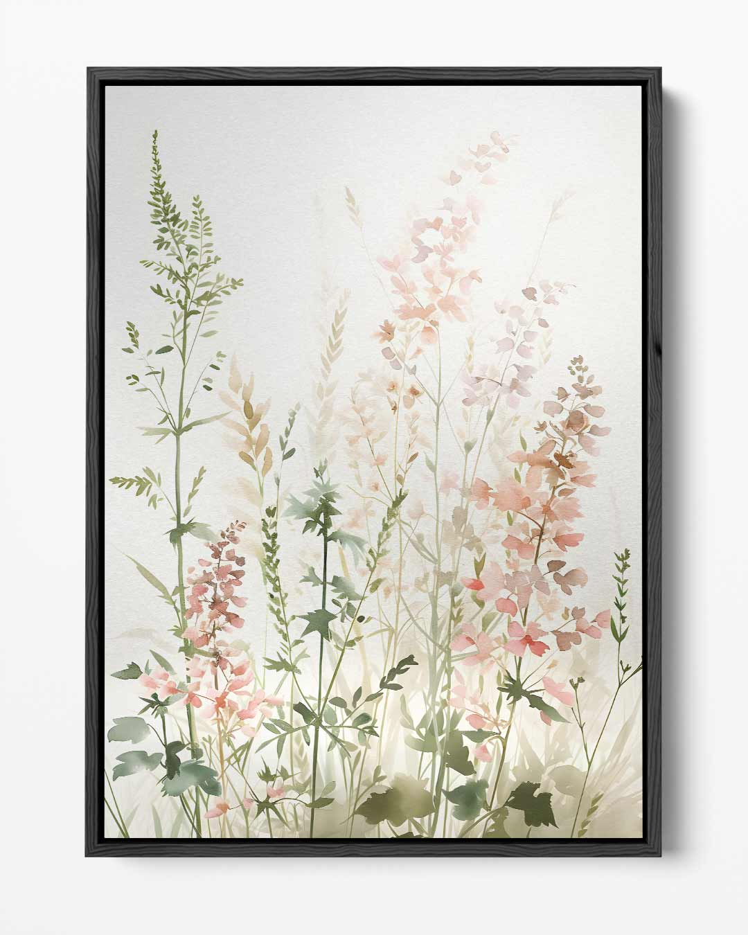 Zachte Bloemensilhouetten – portret kunstwerk als wanddecoratie
