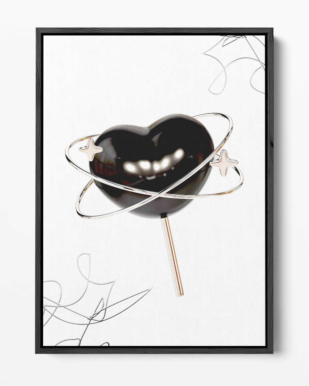 Ruimtelijk Hart Lollyart – portret kunstwerk als wanddecoratie