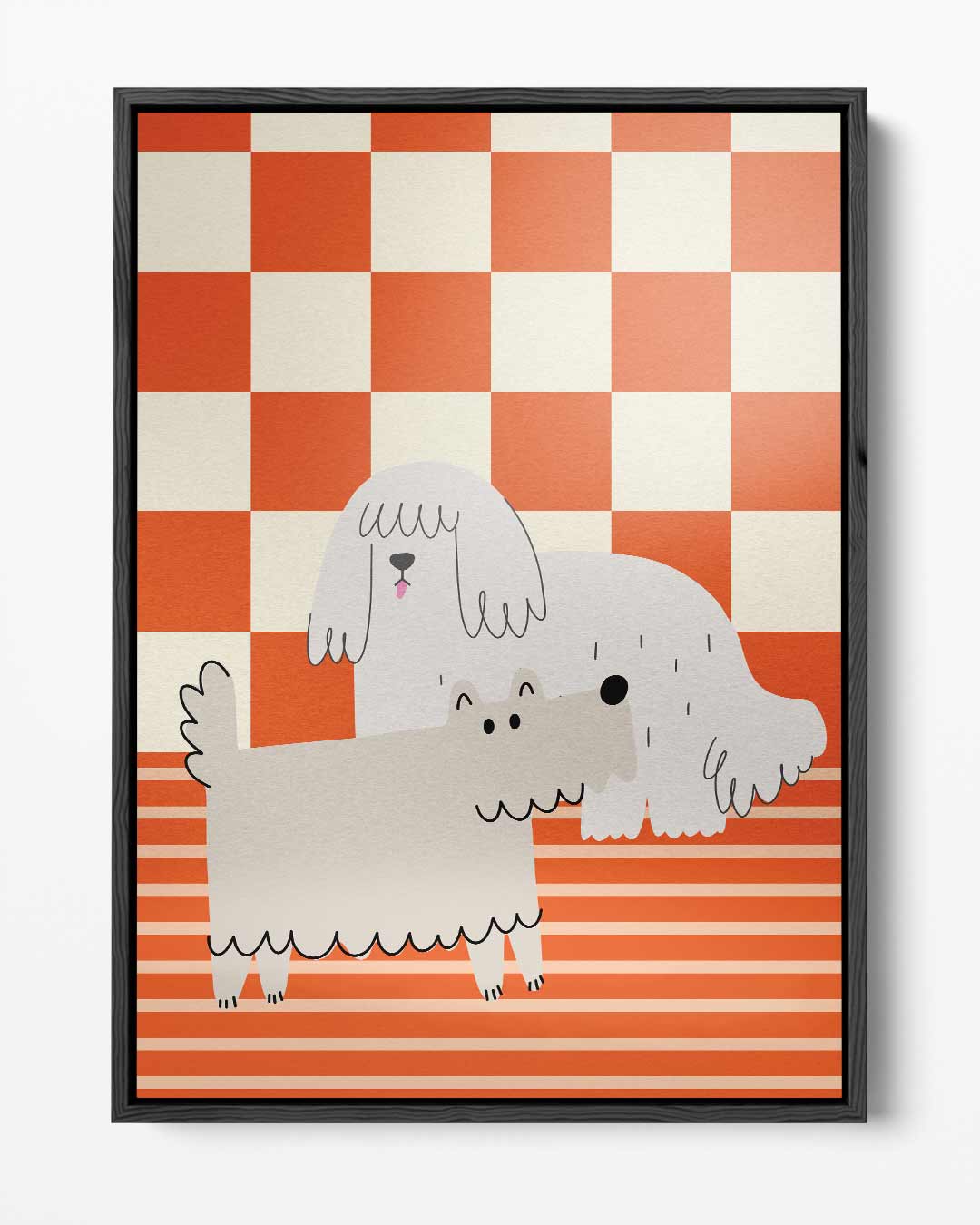 Gezellige Honden Serenade – portret kunstwerk als wanddecoratie