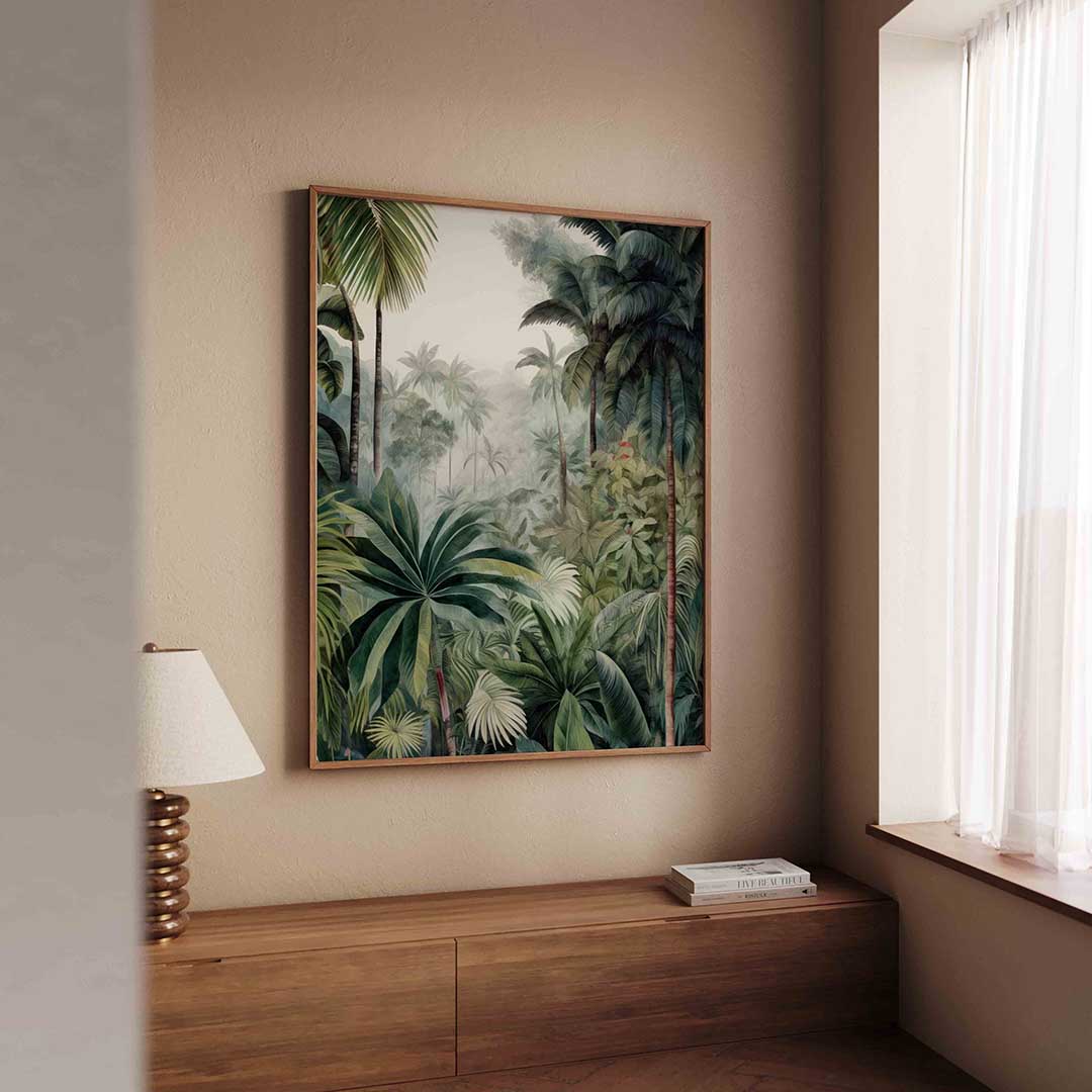 Tropische bladeren – tropische wandkunst als portret poster