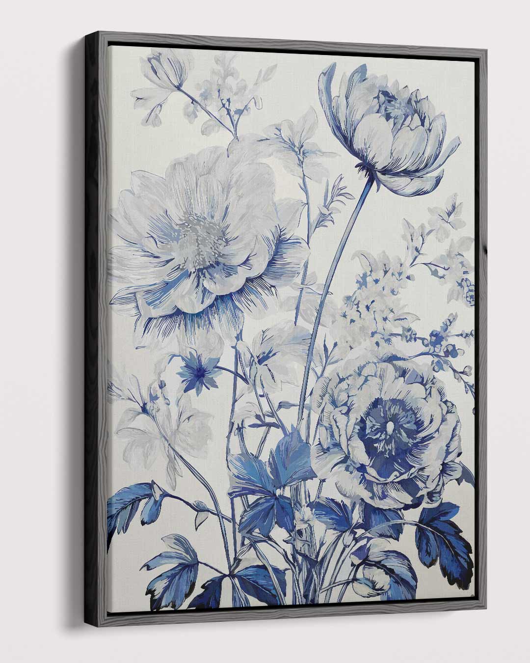 Blauwe Bloemenpracht – dibond kunstwerk als wanddecoratie