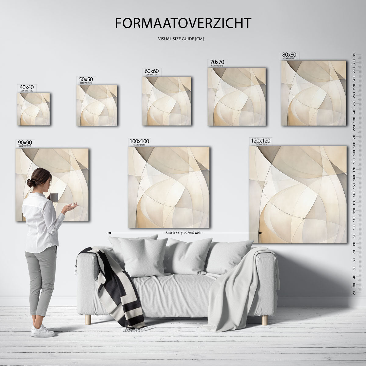 Abstracte vormen – vierkante muurposter met abstracte vormen