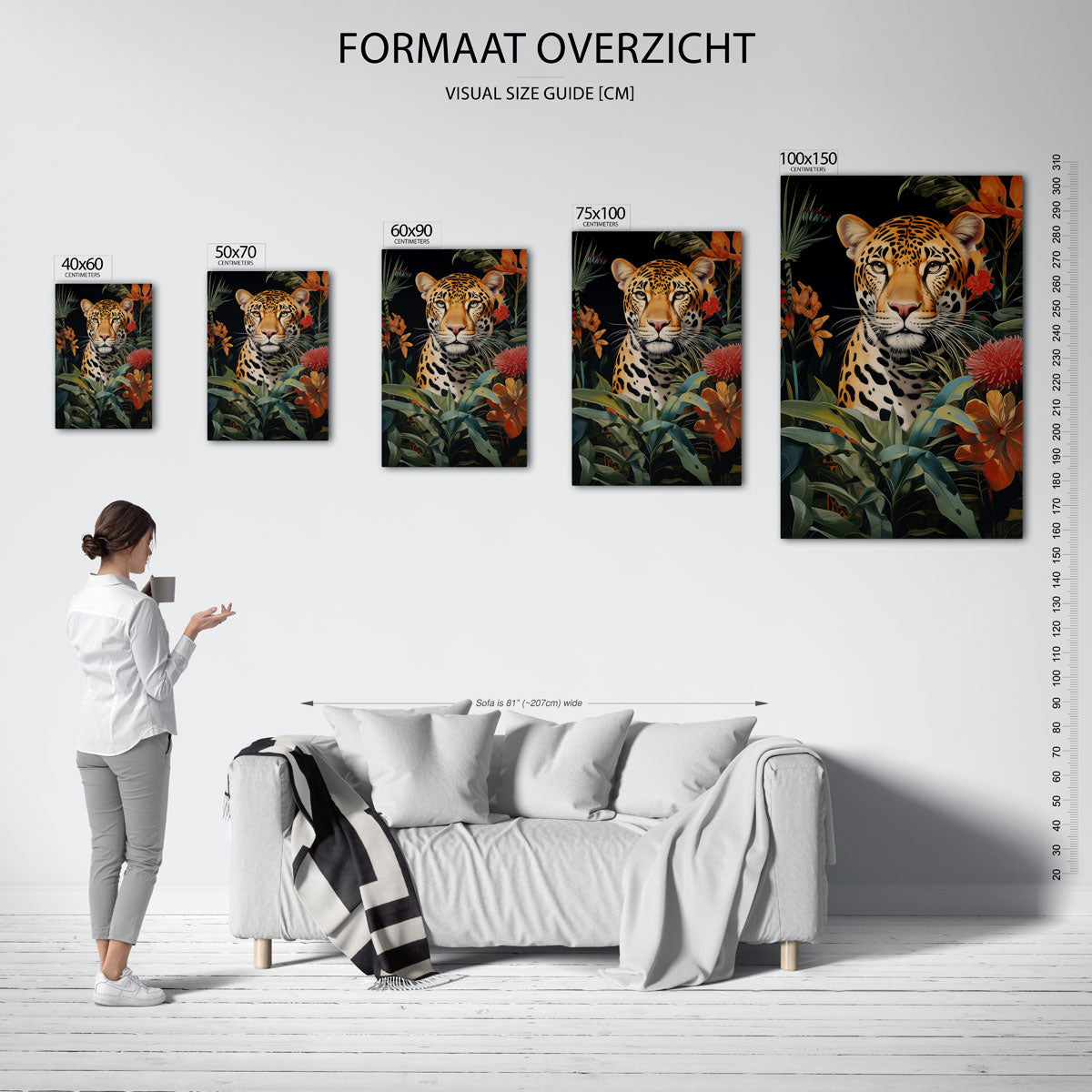 Dier in jungle – staande wanddecoratie van WallArtistic