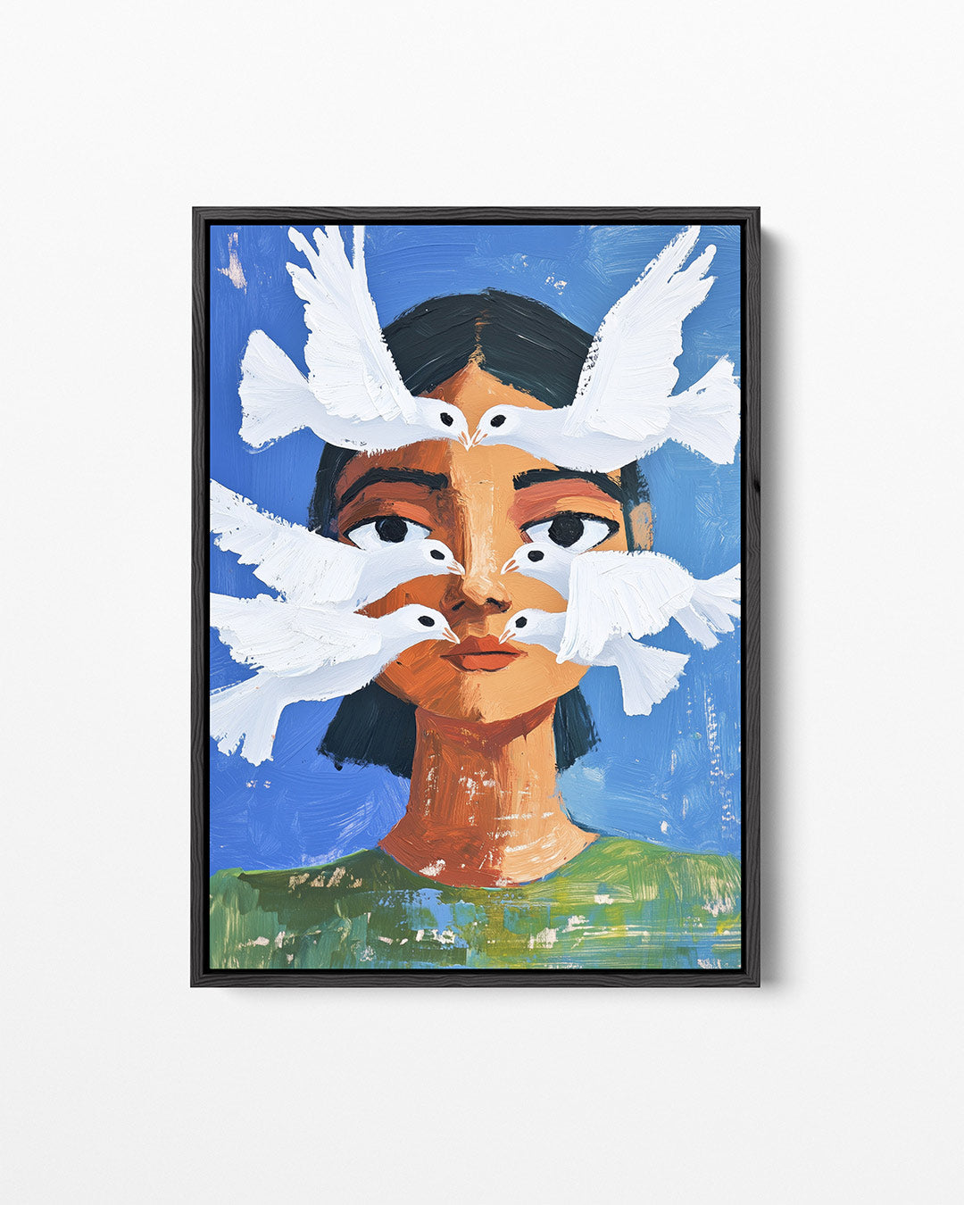 Vogels en gezicht – staand wanddecoratie kunstwerk