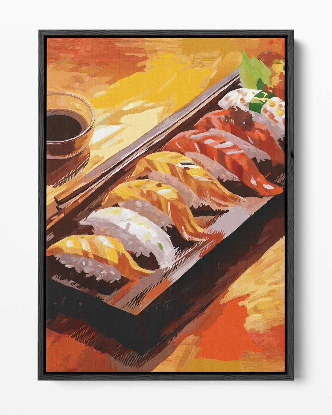 Kleurrijke Sushi Fantasie – portret kunstwerk als wanddecoratie