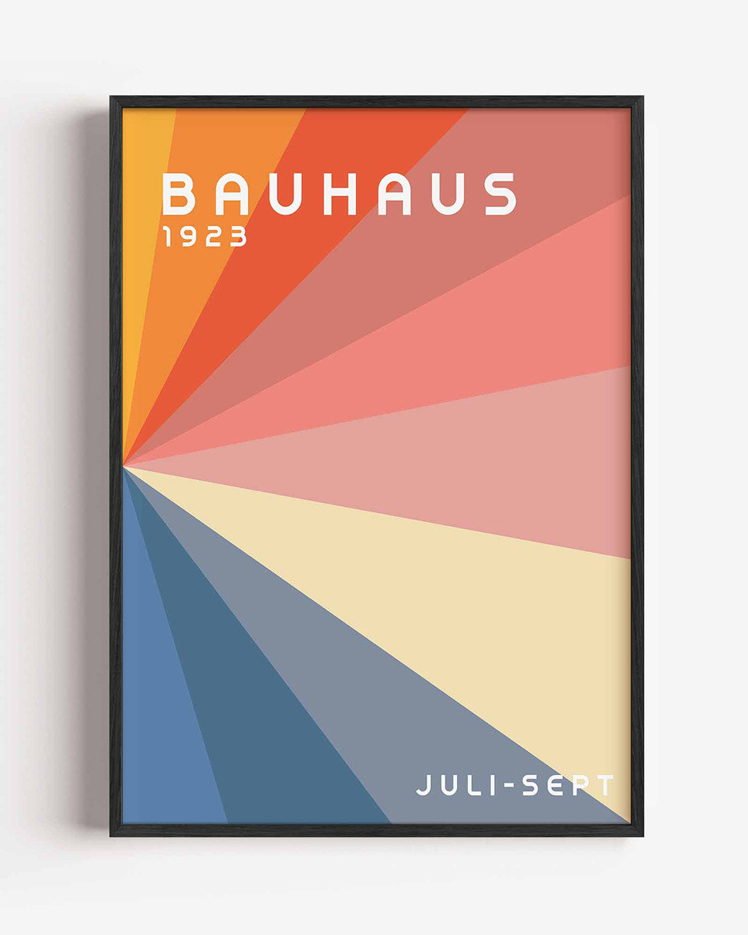 Stralende kleurvlakken – staande Bauhaus poster als wanddecoratie