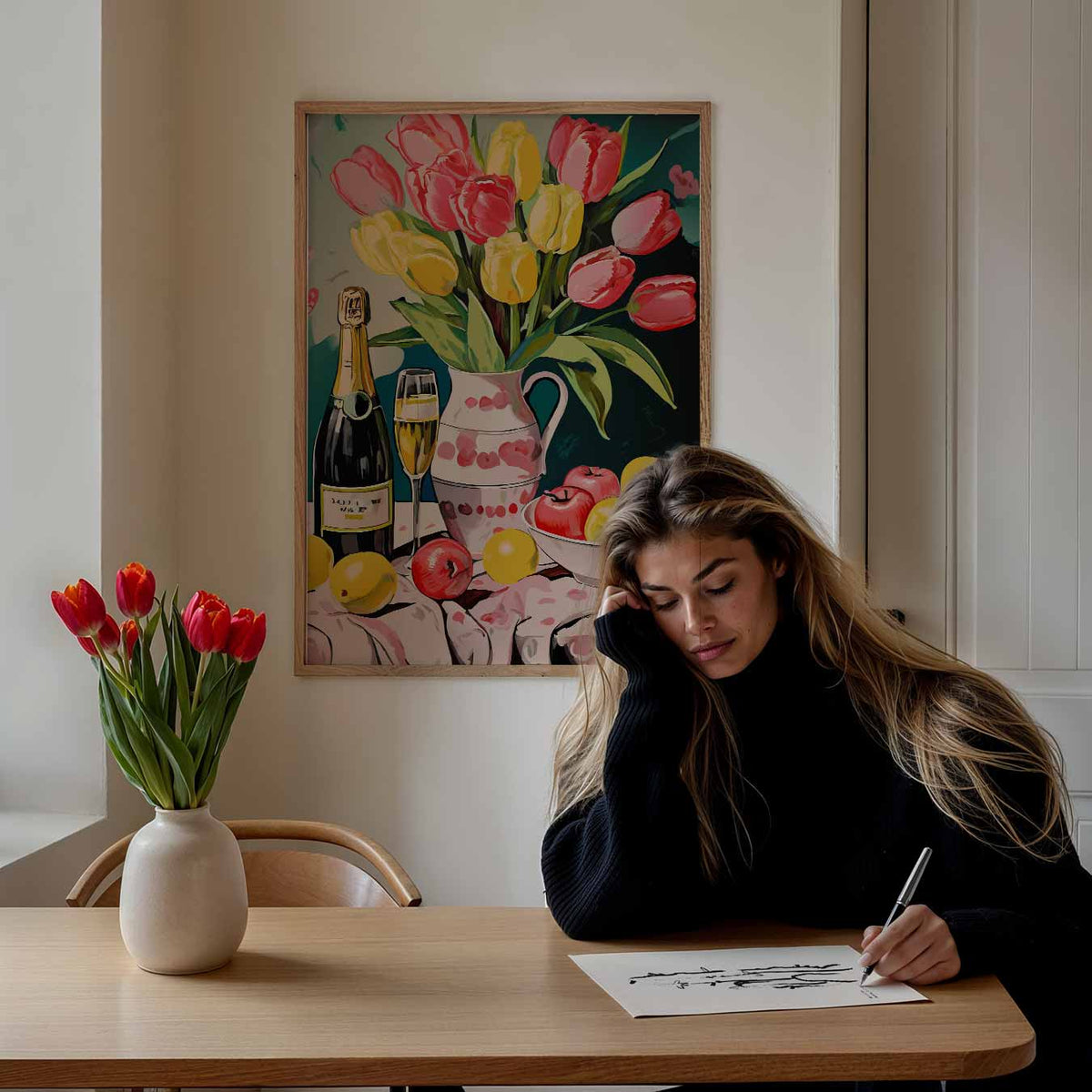 Bloemen en Bubbels – keuken portret poster, afbeelding 7