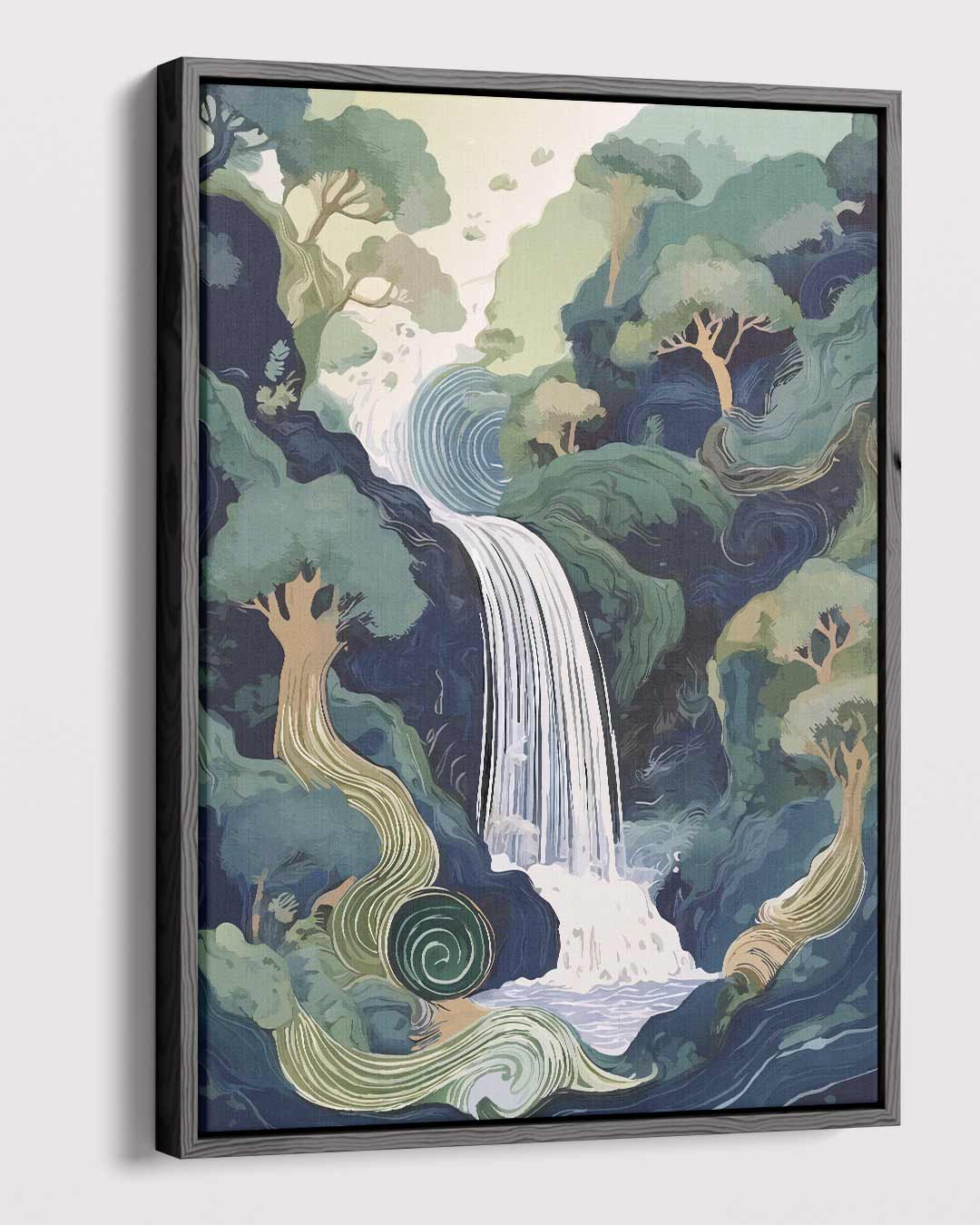 Magische Boswaterval – dibond kunstwerk als wanddecoratie
