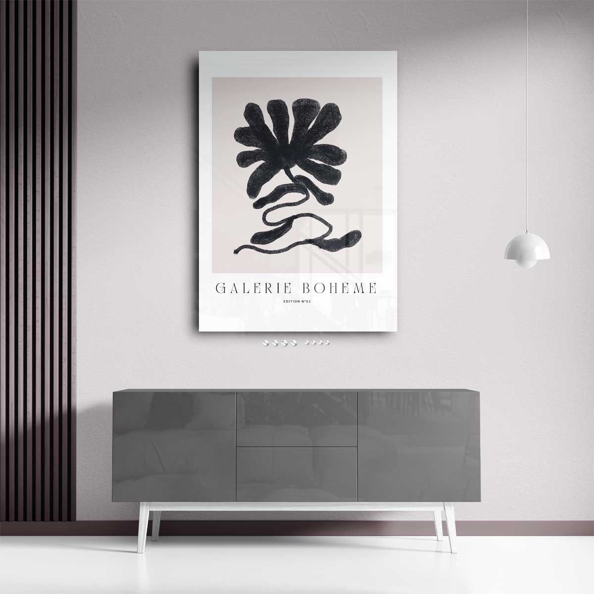 Abstracte Bloem Illustratie – staand kunstwerk voor modern interieur