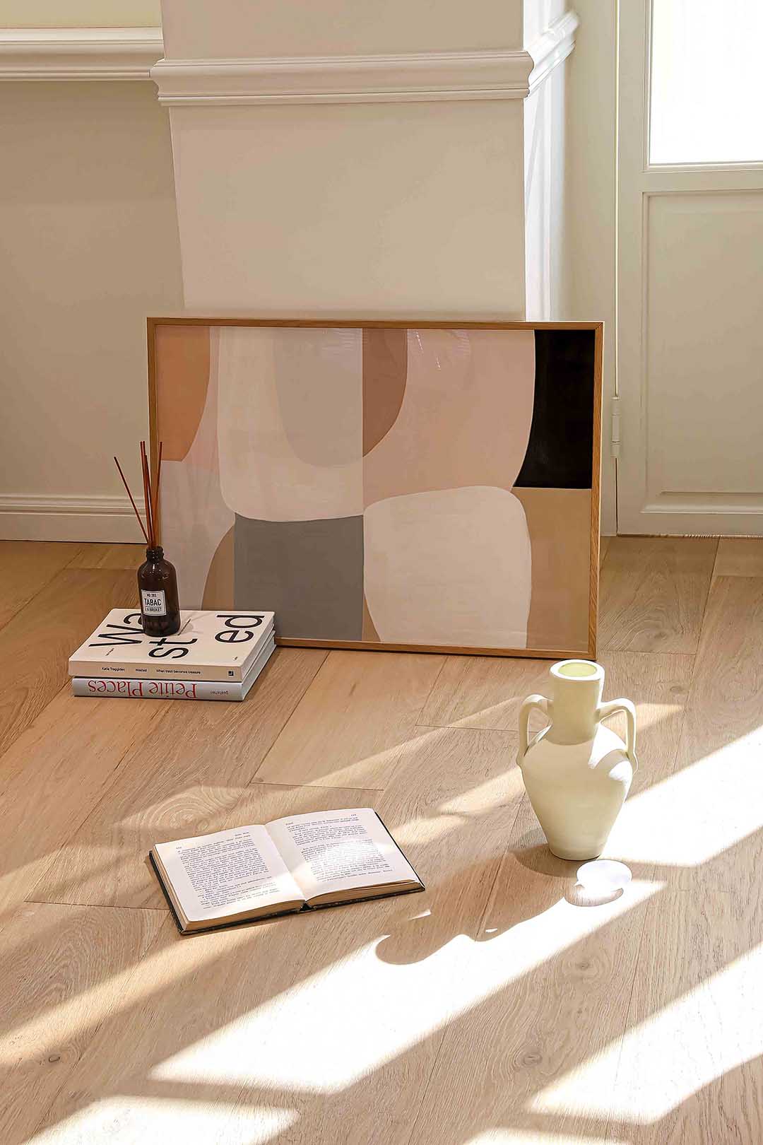 Abstracte vormen – liggende kleurrijke abstracte wanddecoratie van WallArtistic
