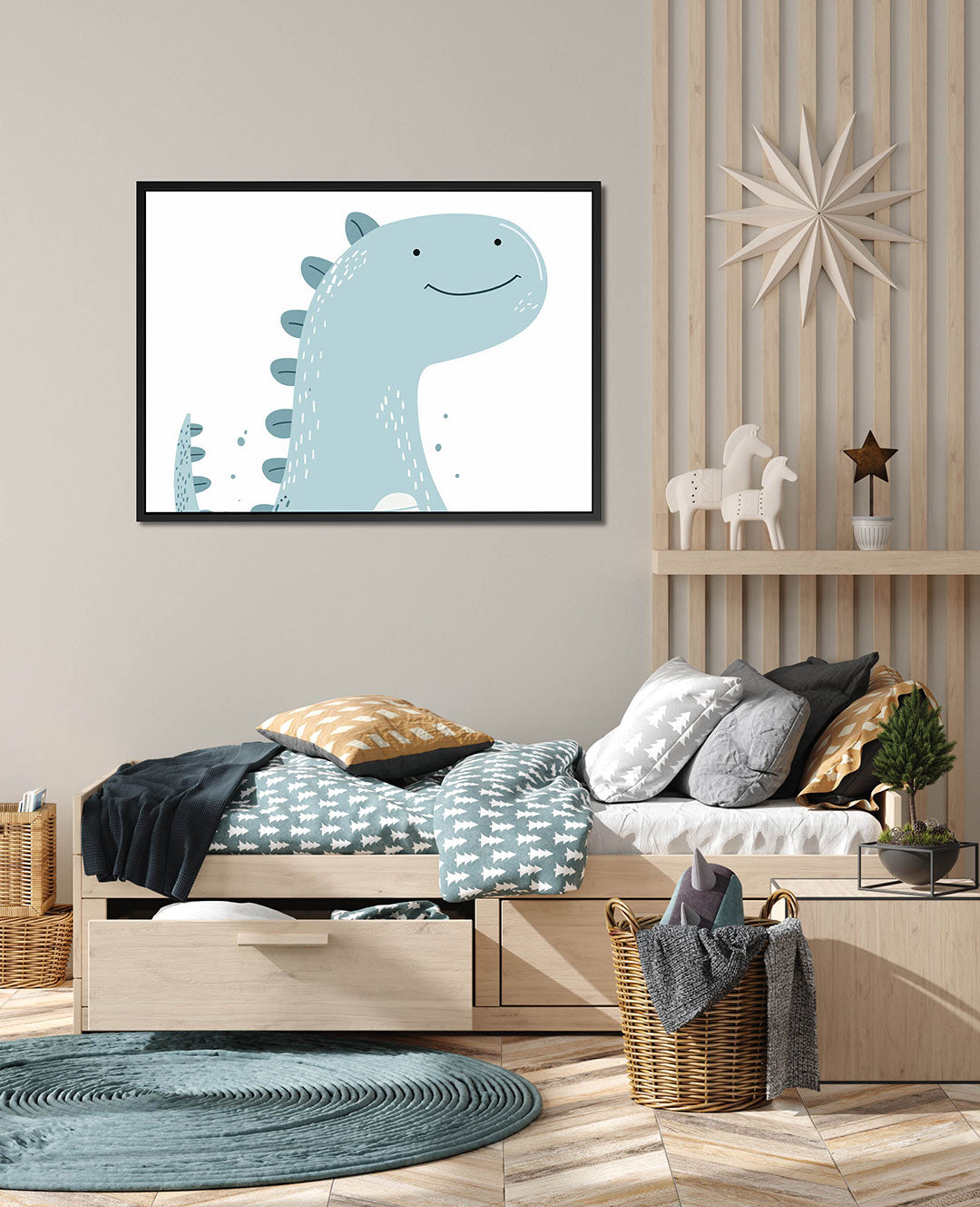 Vrolijke illustratie – wanddecoratie in interieur