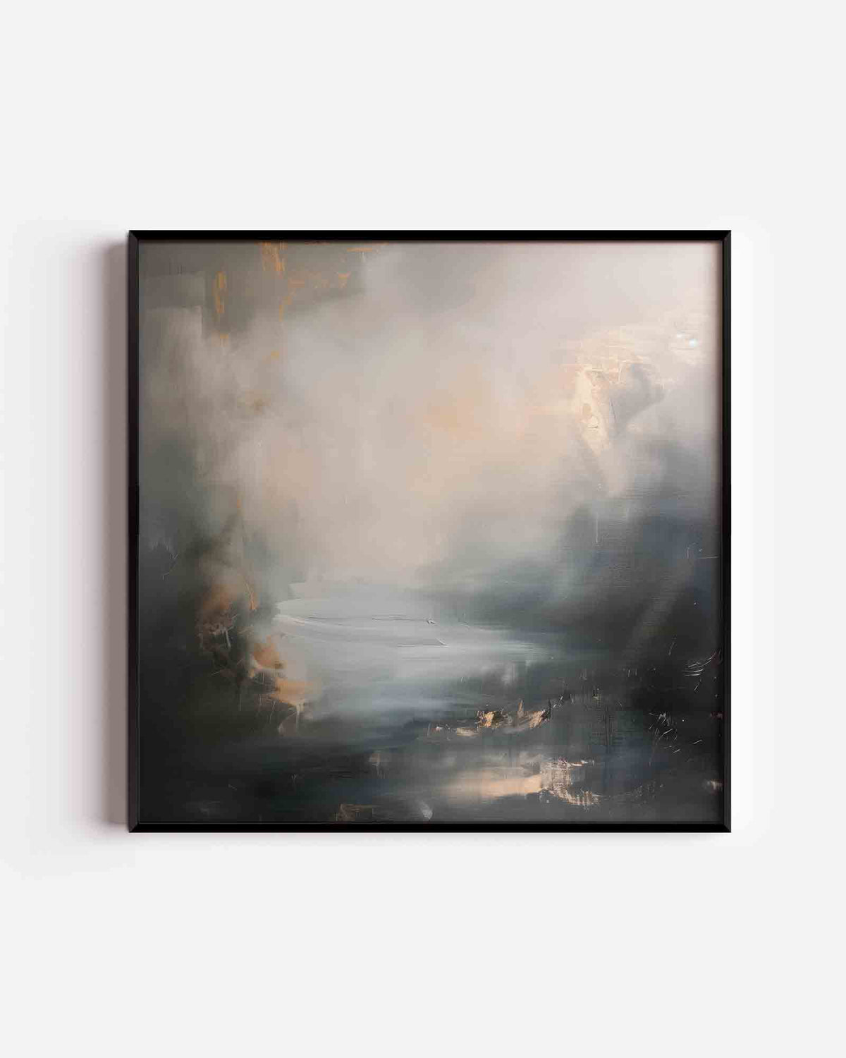 Abstracte mistige landschappen – vierkante poster met kleur en vormen als wanddecoratie