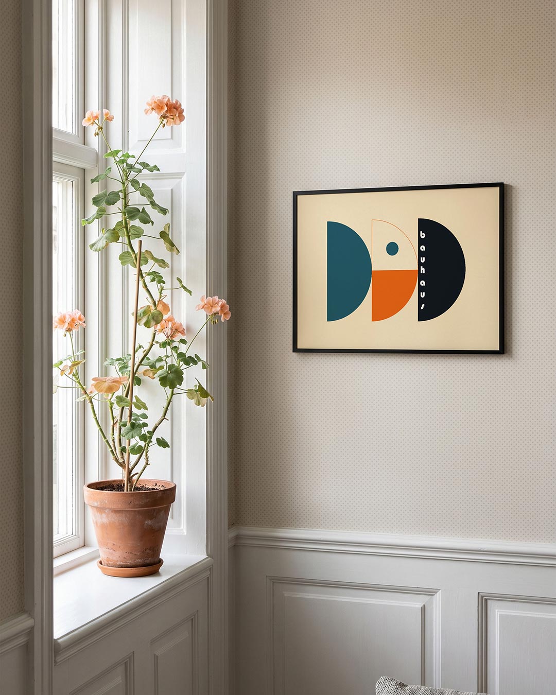 Vorm en balans – liggende Bauhaus poster voor aan de muur