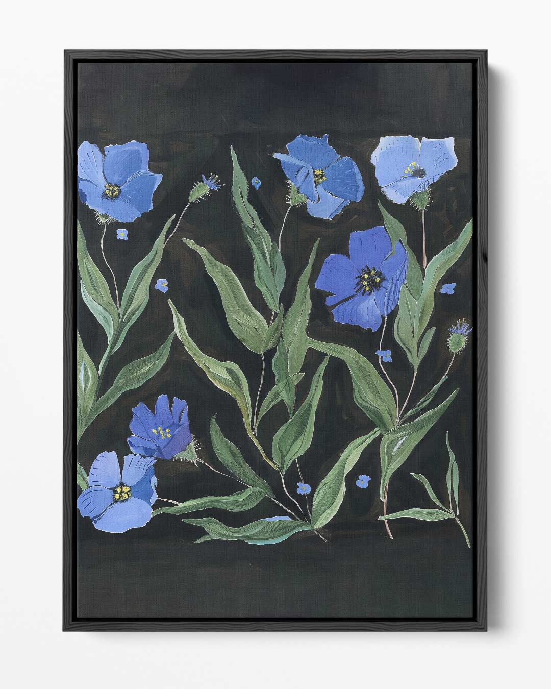 Blauw Bloemenfeest – portret kunstwerk als wanddecoratie