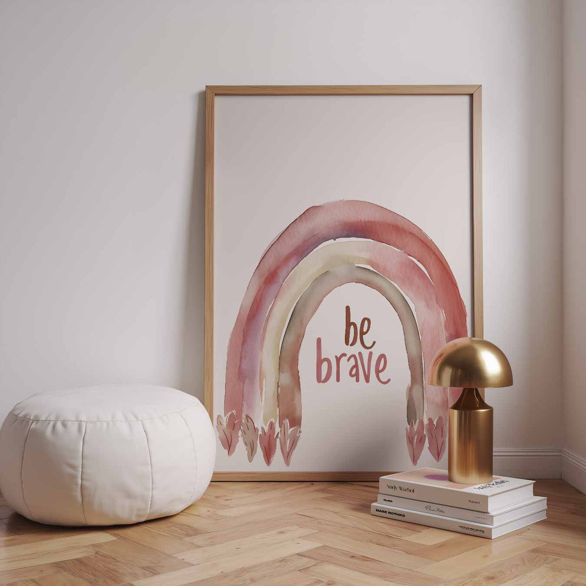 Moedige Regenboog – speelse wandkunst als portret kinderposter