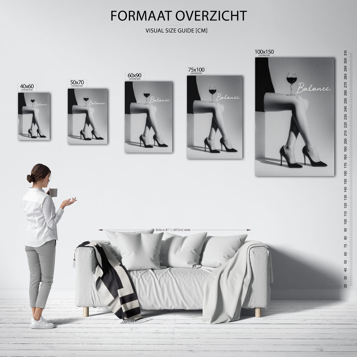 Elegante balans – staand wanddecoratie kunstwerk