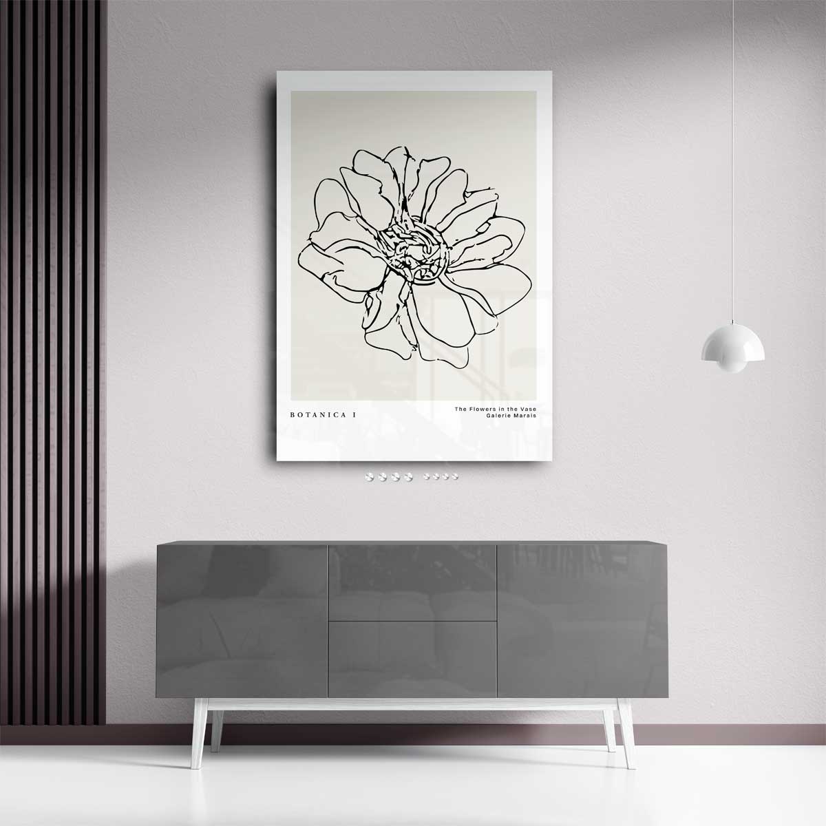 Bloemenkunst in Lijn – staand kunstwerk voor modern interieur