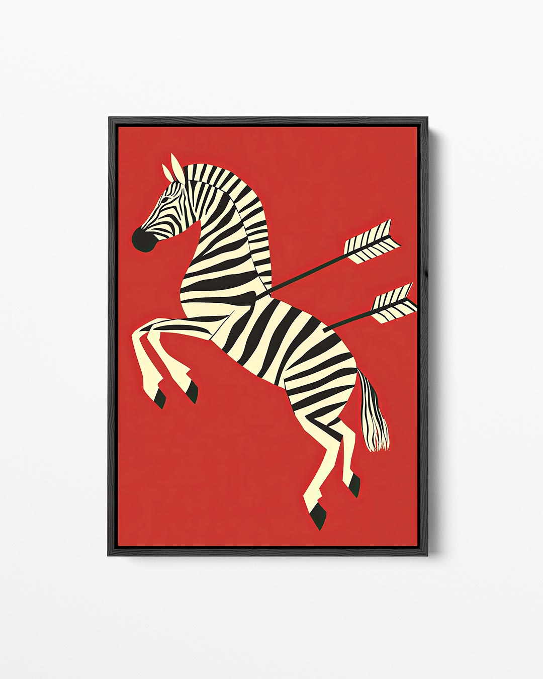 Zebra met pijlen – staand wanddecoratie kunstwerk