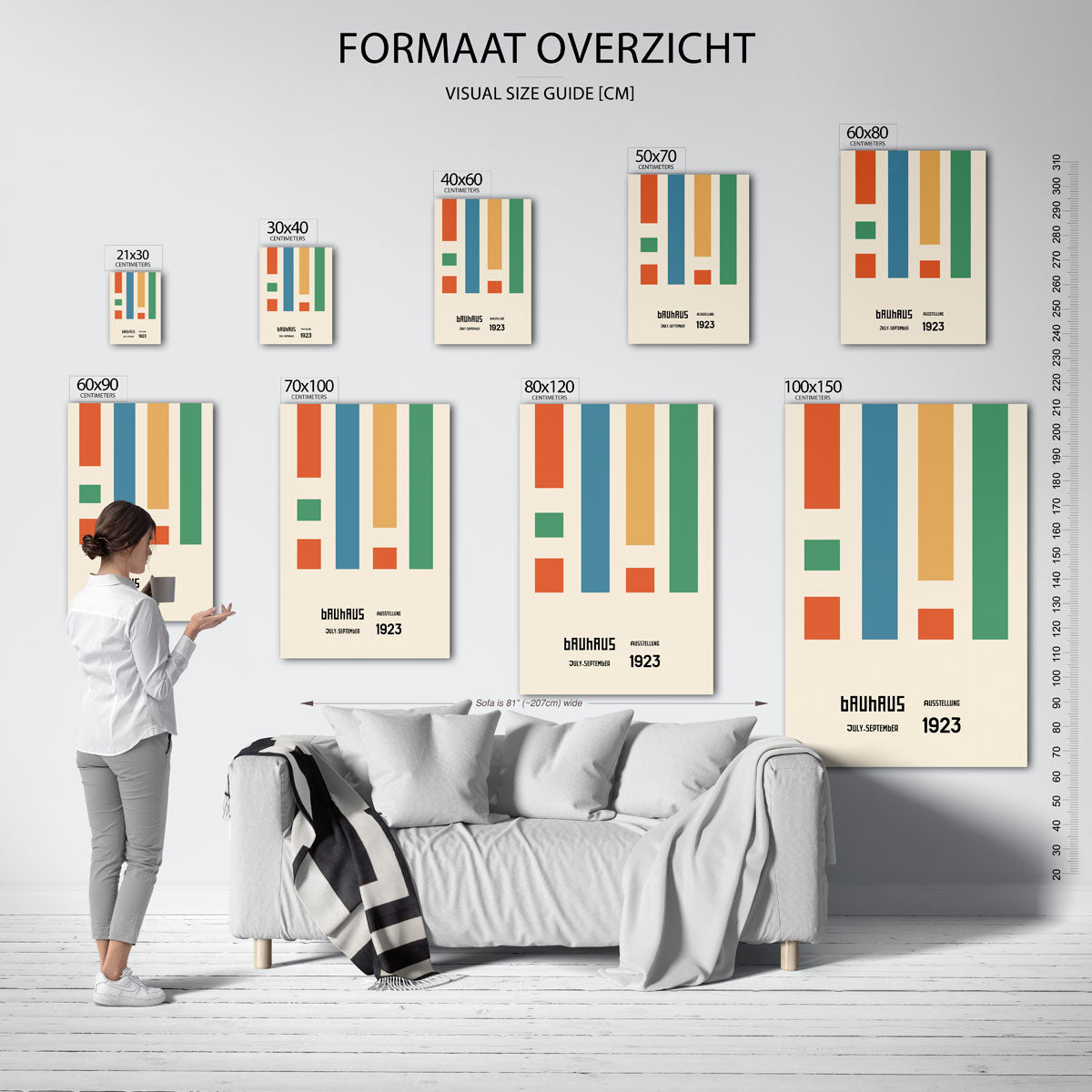 Vorm en kleur – geometrische poster in Bauhaus-stijl van WallArtistic