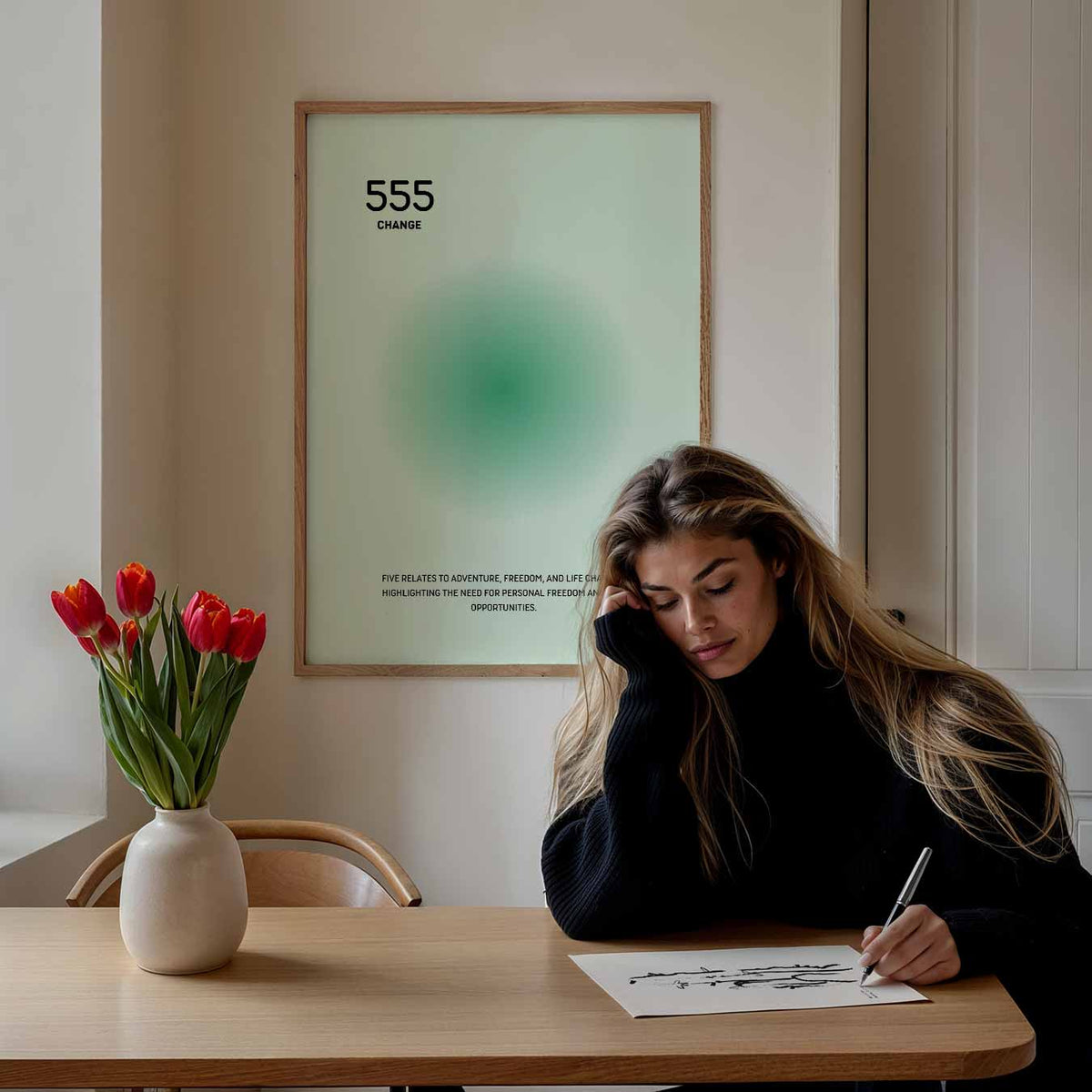 Inspirerende 555 Veranderingsposter – mindful poster als rustige wanddecoratie