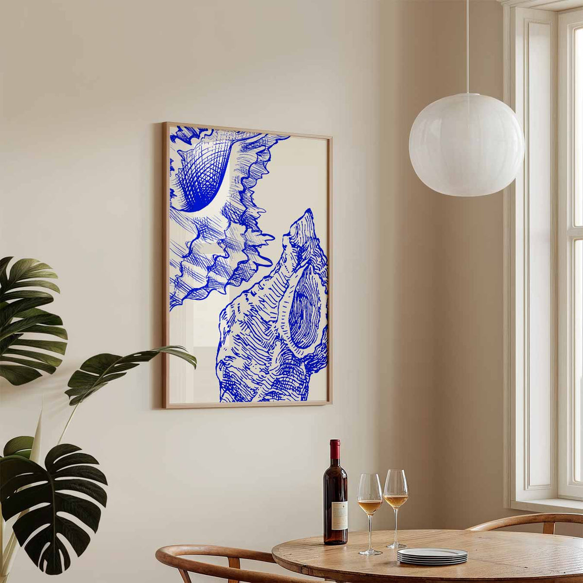 Maritieme Schelp Illustratie – zeedieren poster in staand formaat