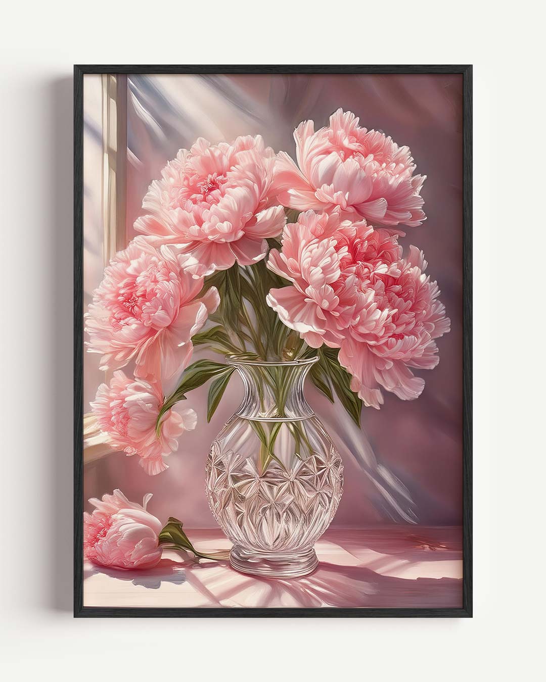 Pioenrozen in Vaas – bloemen portret poster als wanddecoratie