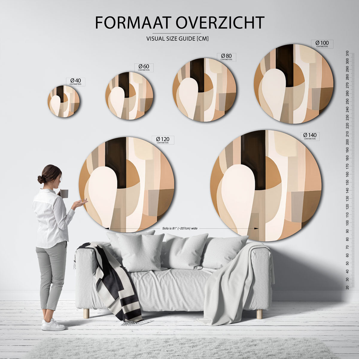 Abstracte vormen – Pop Art wandkunst als moderne muurcirkel