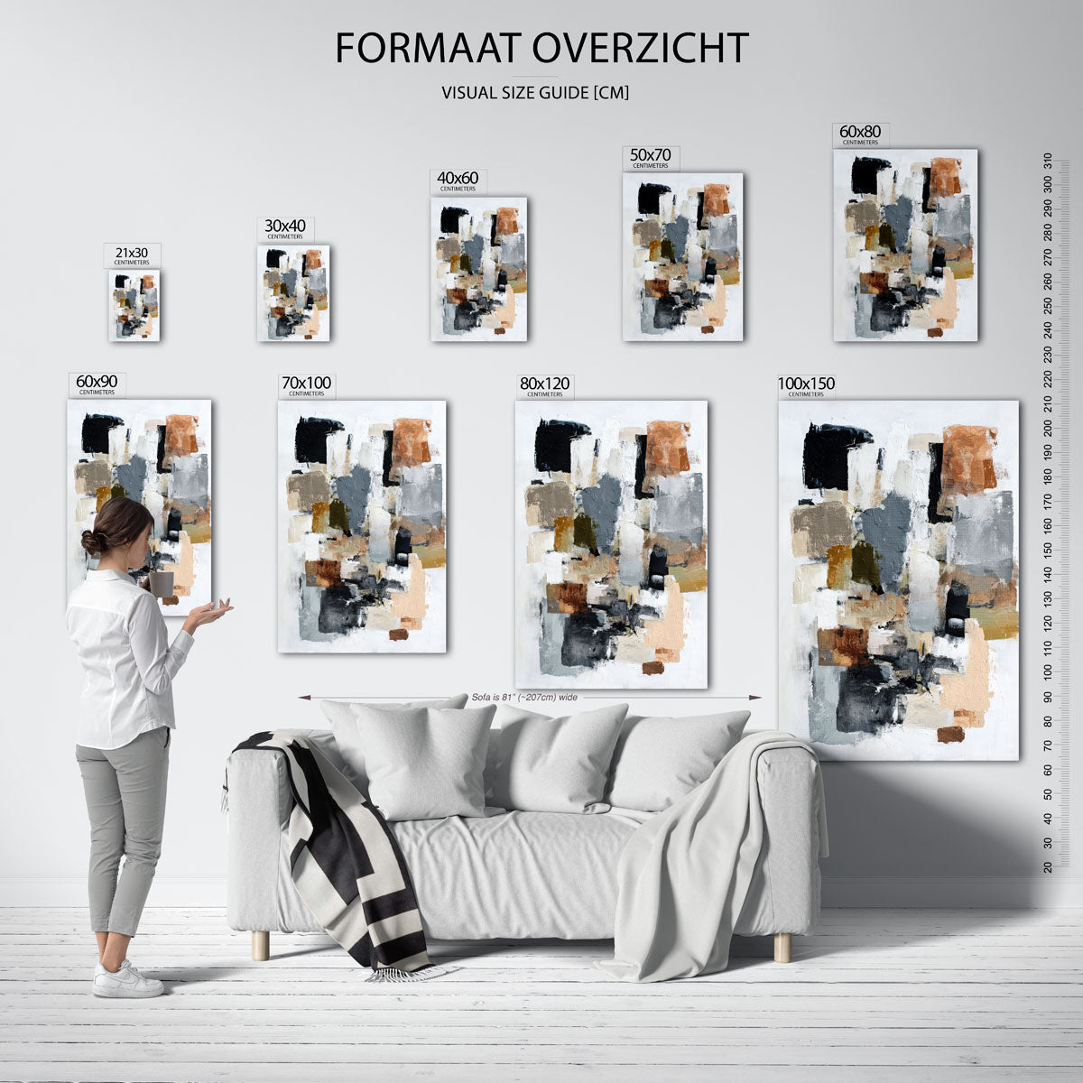 Abstracte vormen – staande muurposter met abstracte vormen