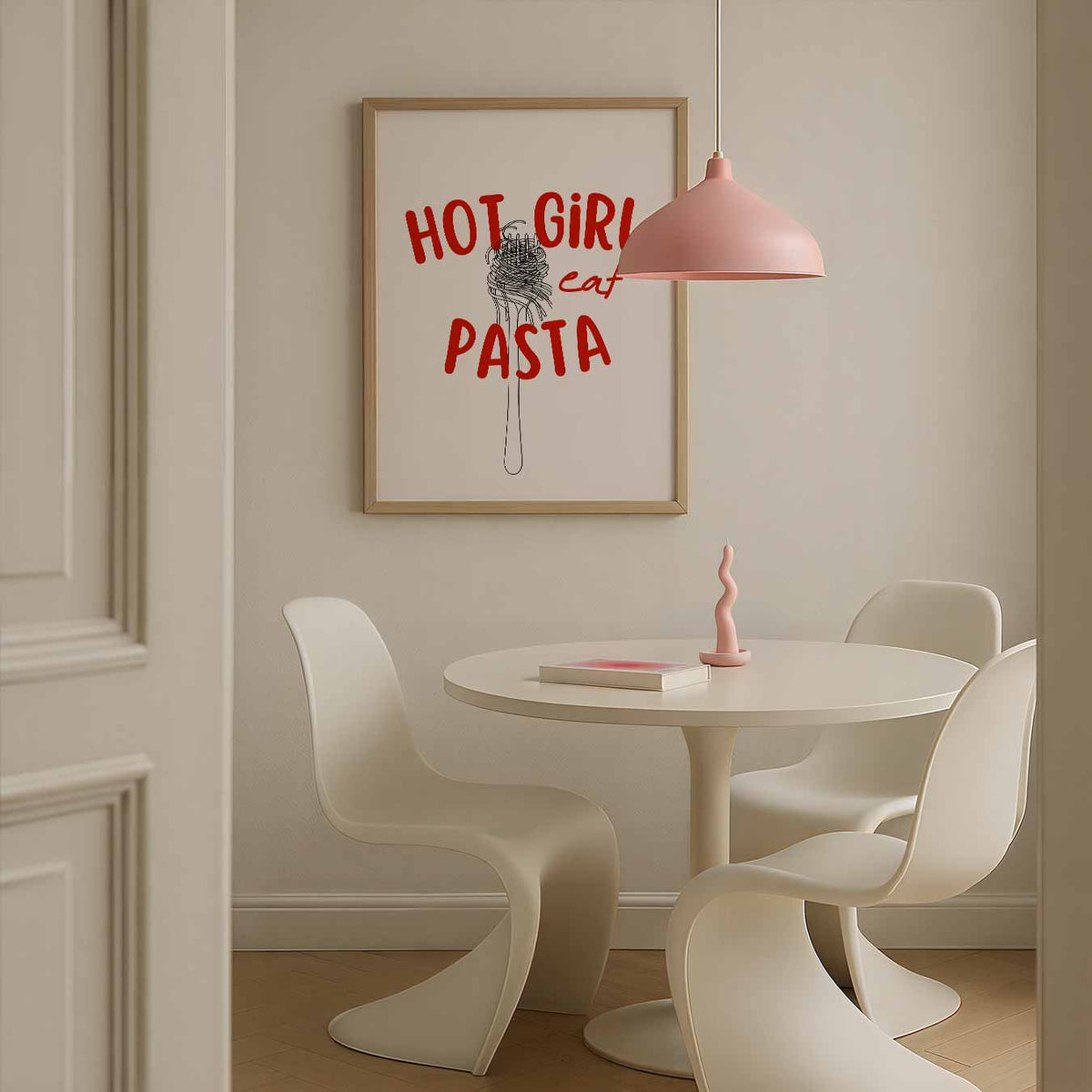 Hot Girl Pasta – culinaire wandkunst als portret poster