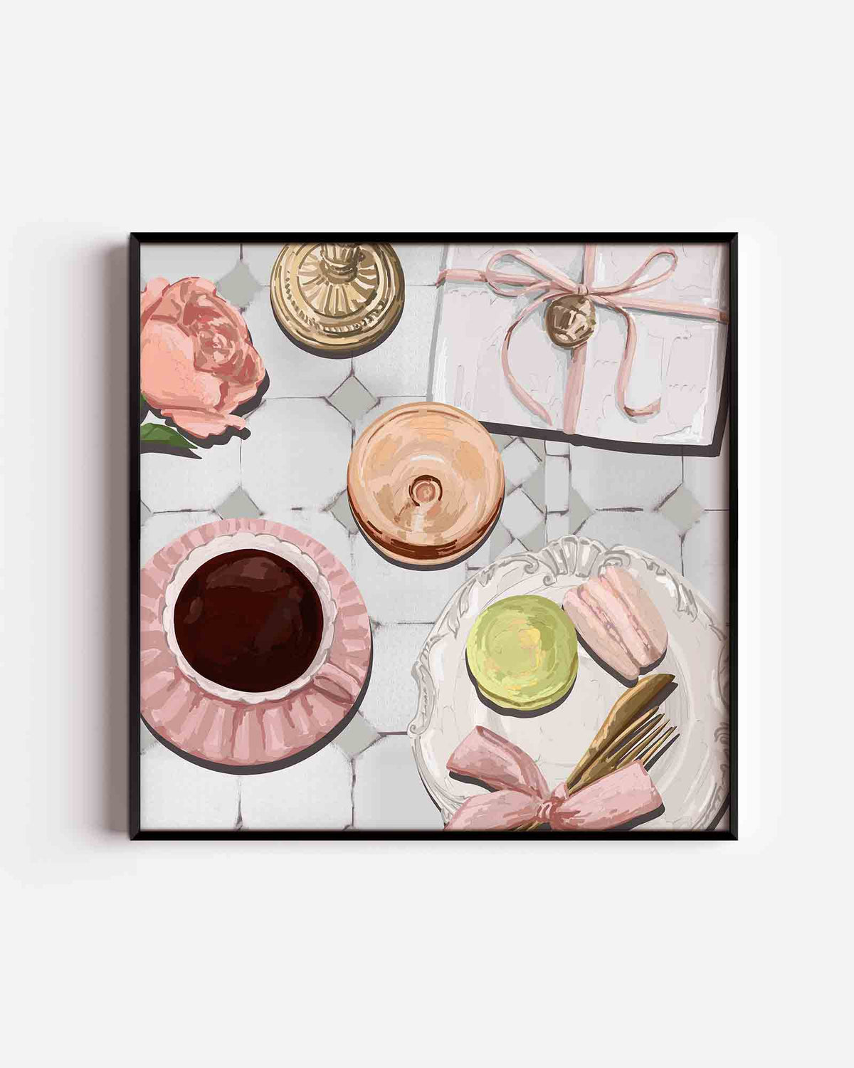Ontbijt tafel – keuken vierkante poster als wanddecoratie