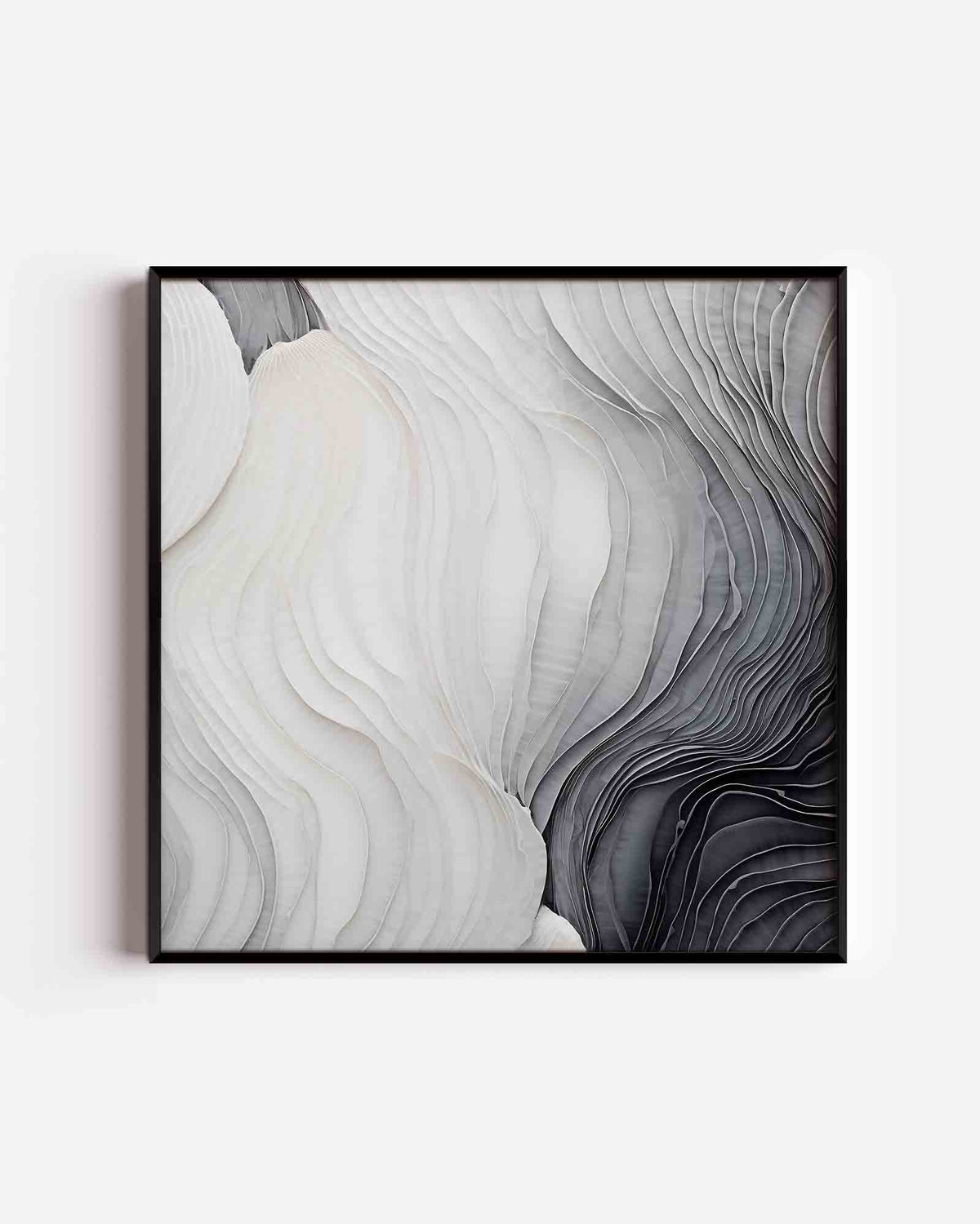 Gelaagde vormen – zacht abstracte vierkante poster als wanddecoratie