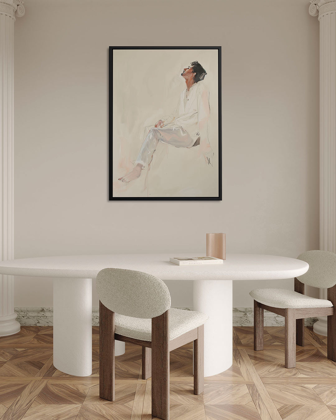 Zittende reflectie – staand wanddecoratie kunstwerk