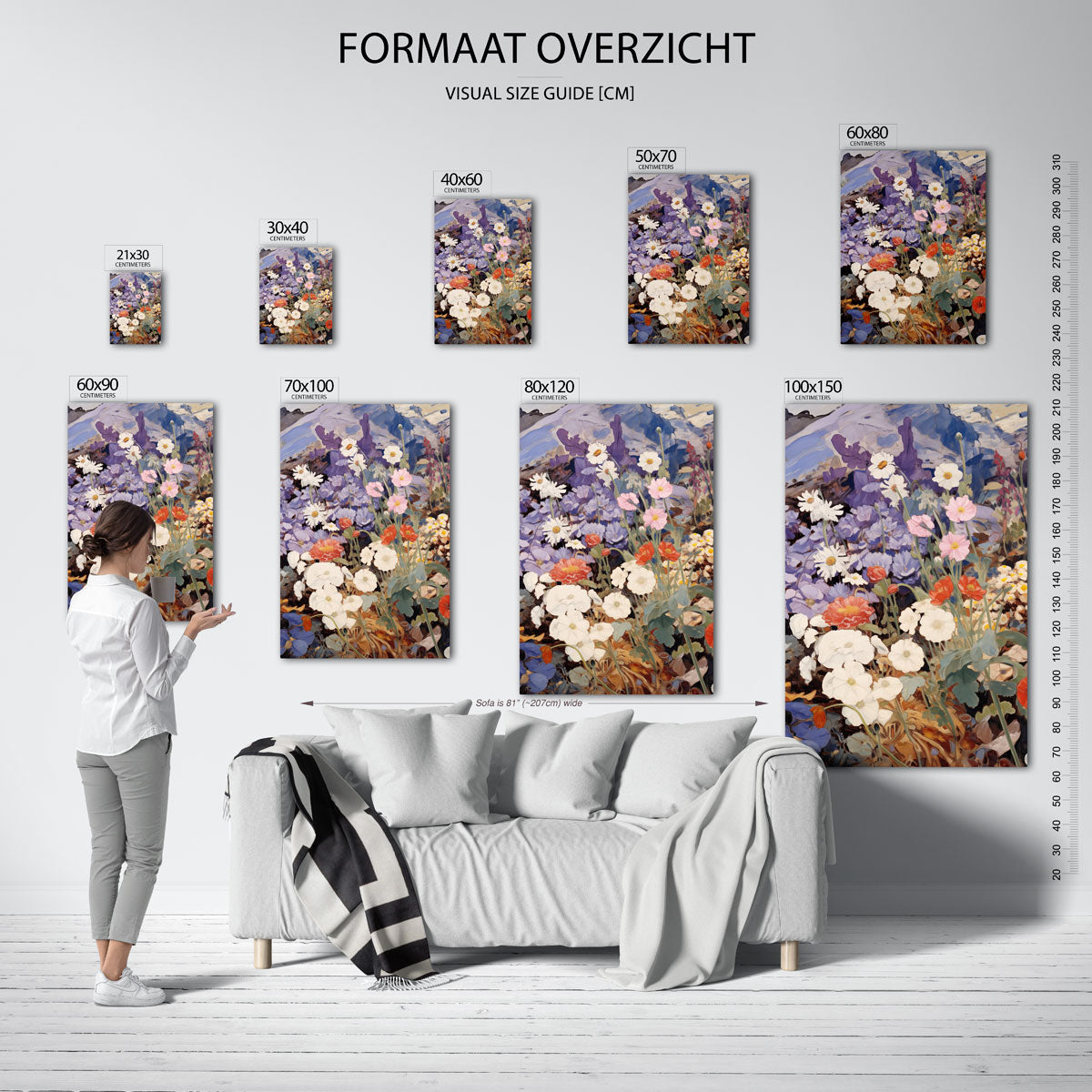 Bloemen in volle bloei – staande muurposter met bloemen