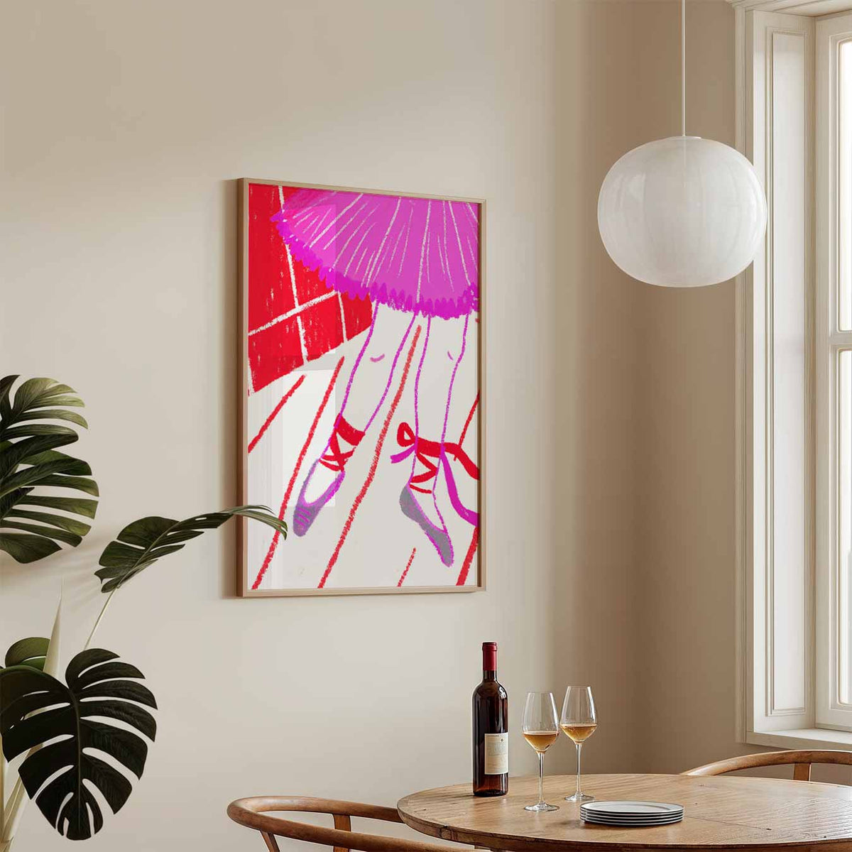 Elegante Ballerina – zomerse wandkunst als portret poster