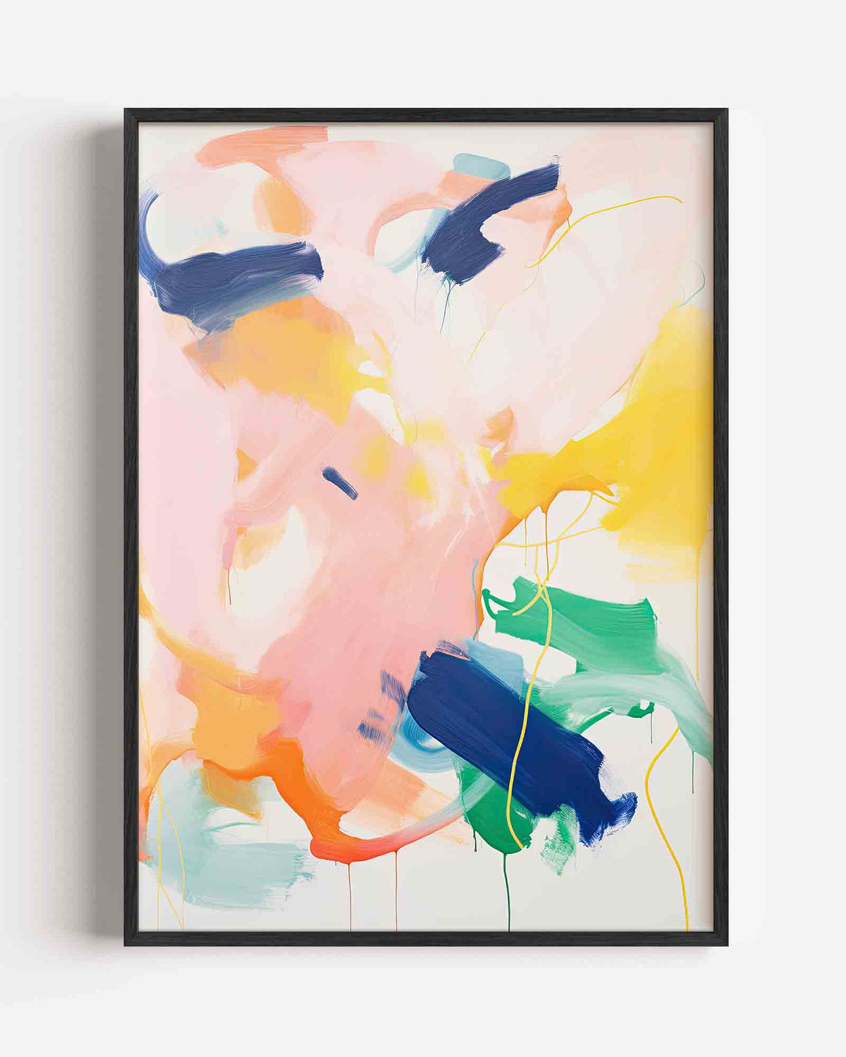 Abstracte kleurenexplosie – kleurrijke illustratie portret poster als wanddecoratie