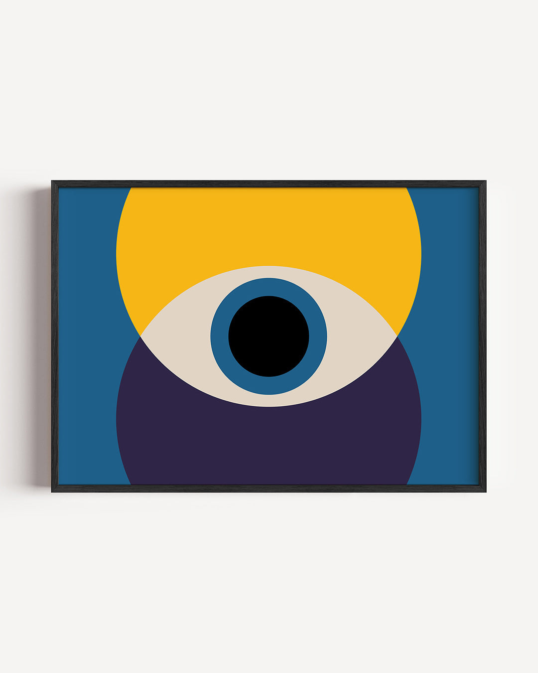 Cirkelvormen en kleurvlakken – liggende Bauhaus poster als wanddecoratie